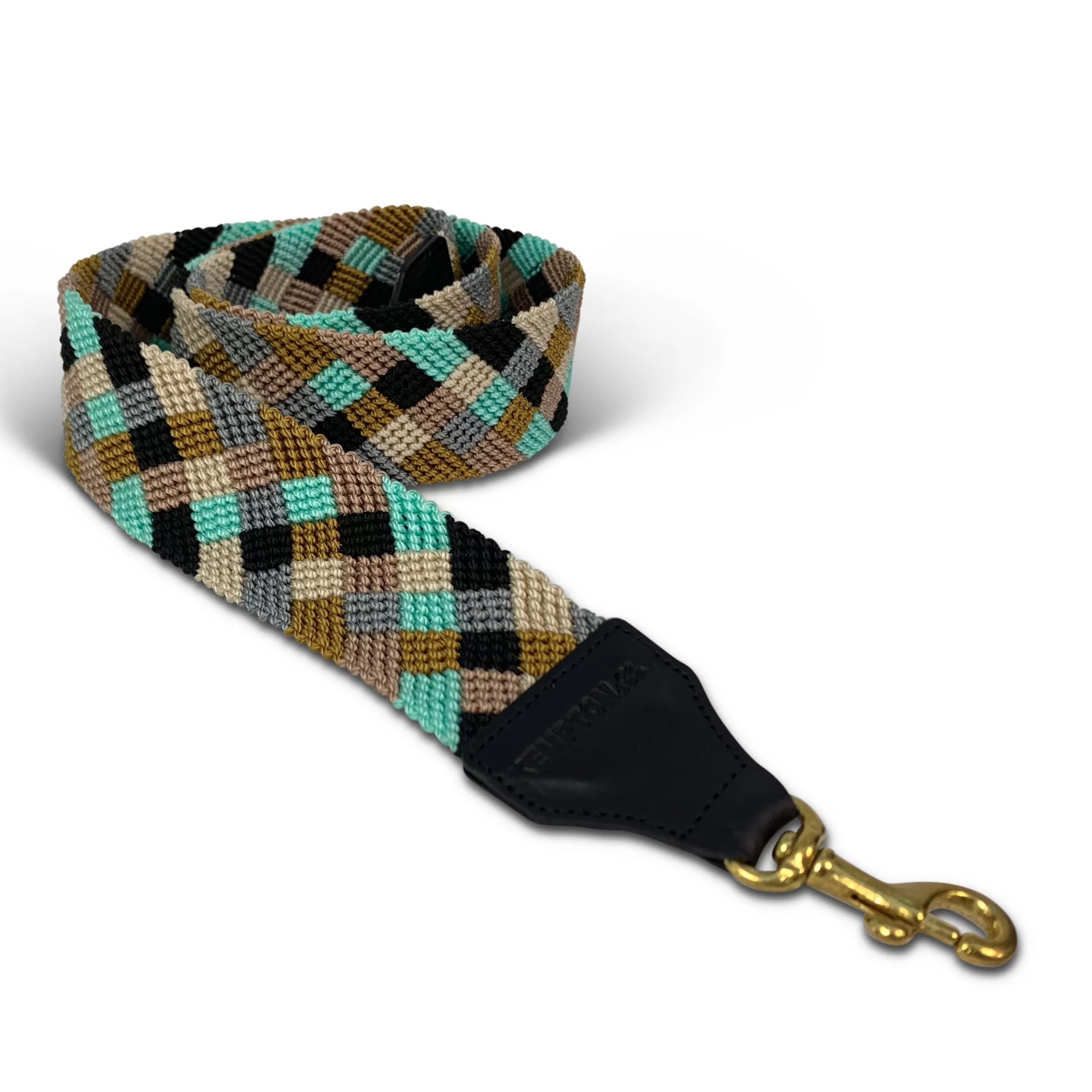 Kempton & Co Aqua, Mustard And Black Bag Strap | Bag Straps