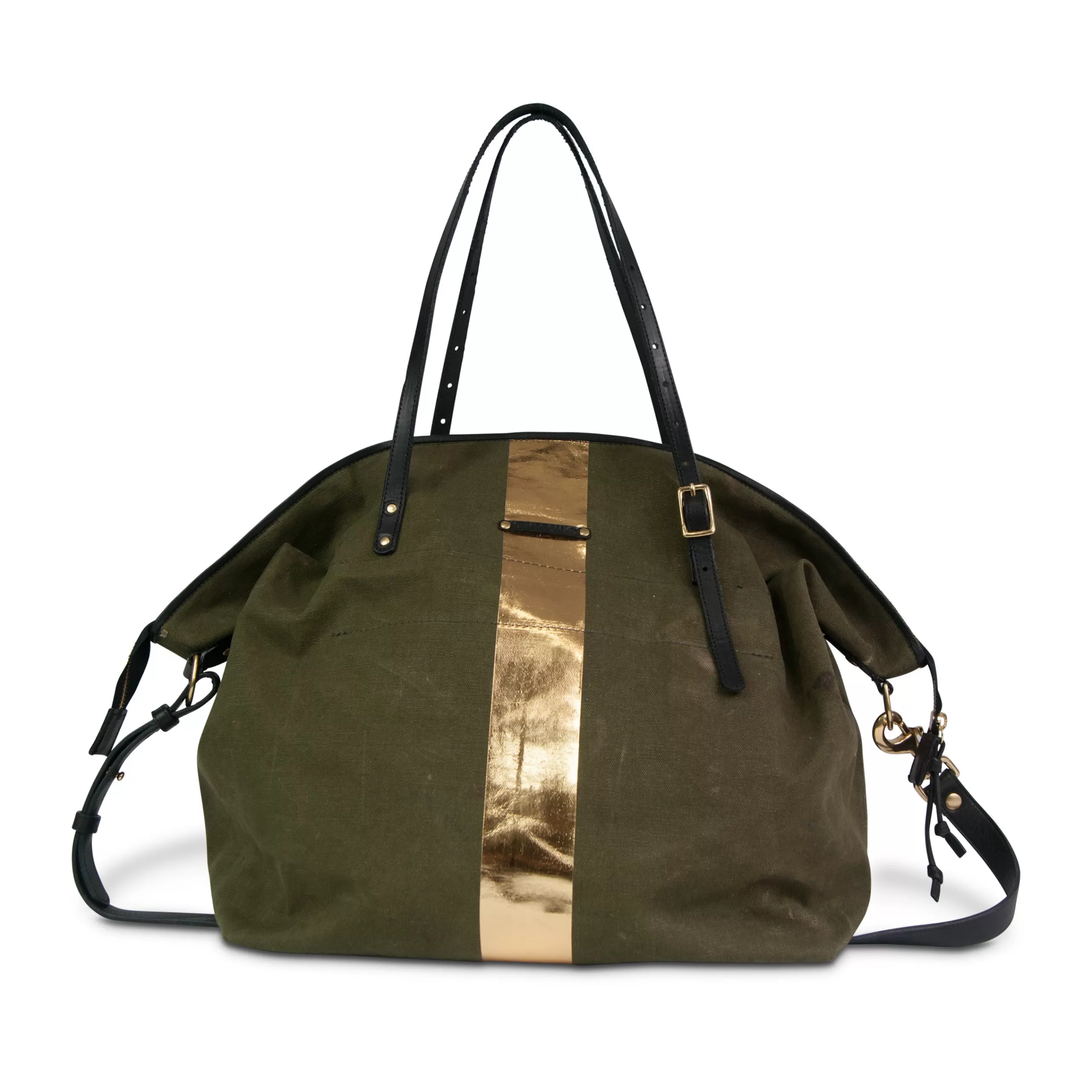 Kempton & Co Army Gold Stripe Crossbody - Large | Large Bags