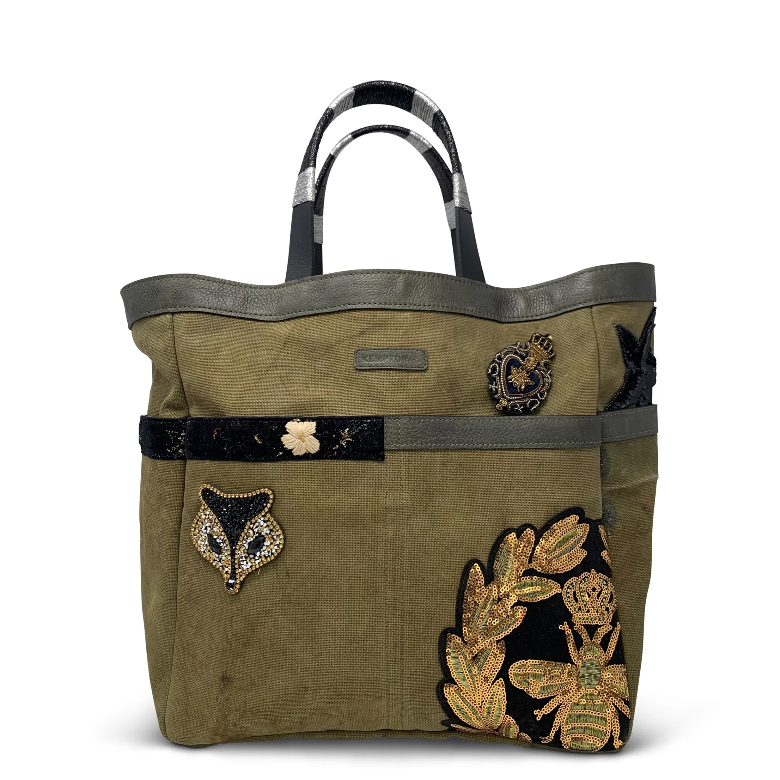 Kempton & Co Army Patch Embroidery Salcombe Tote | Large Bags