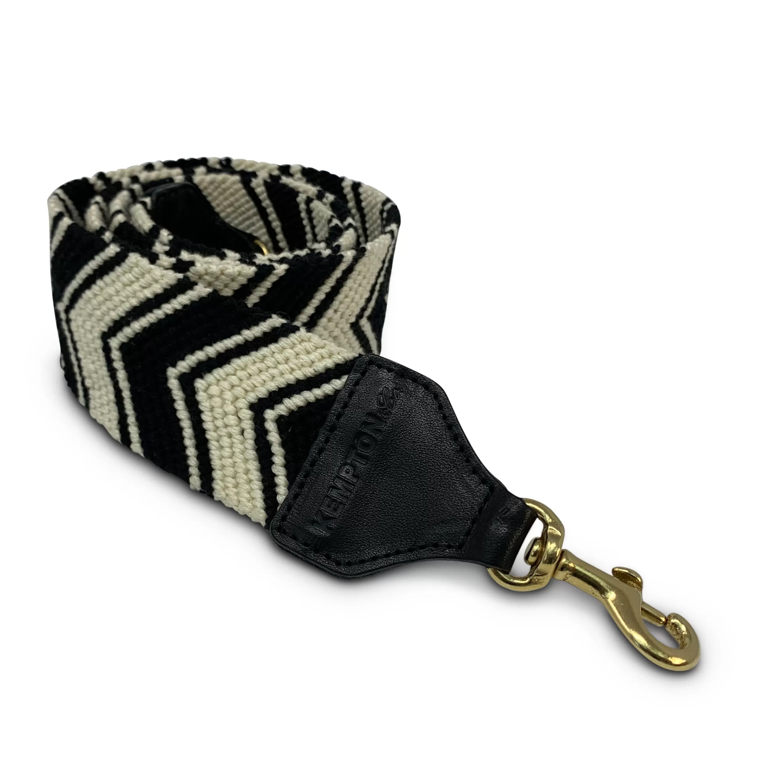 Kempton & Co Black And Cream Chevron Strap | Bag Straps