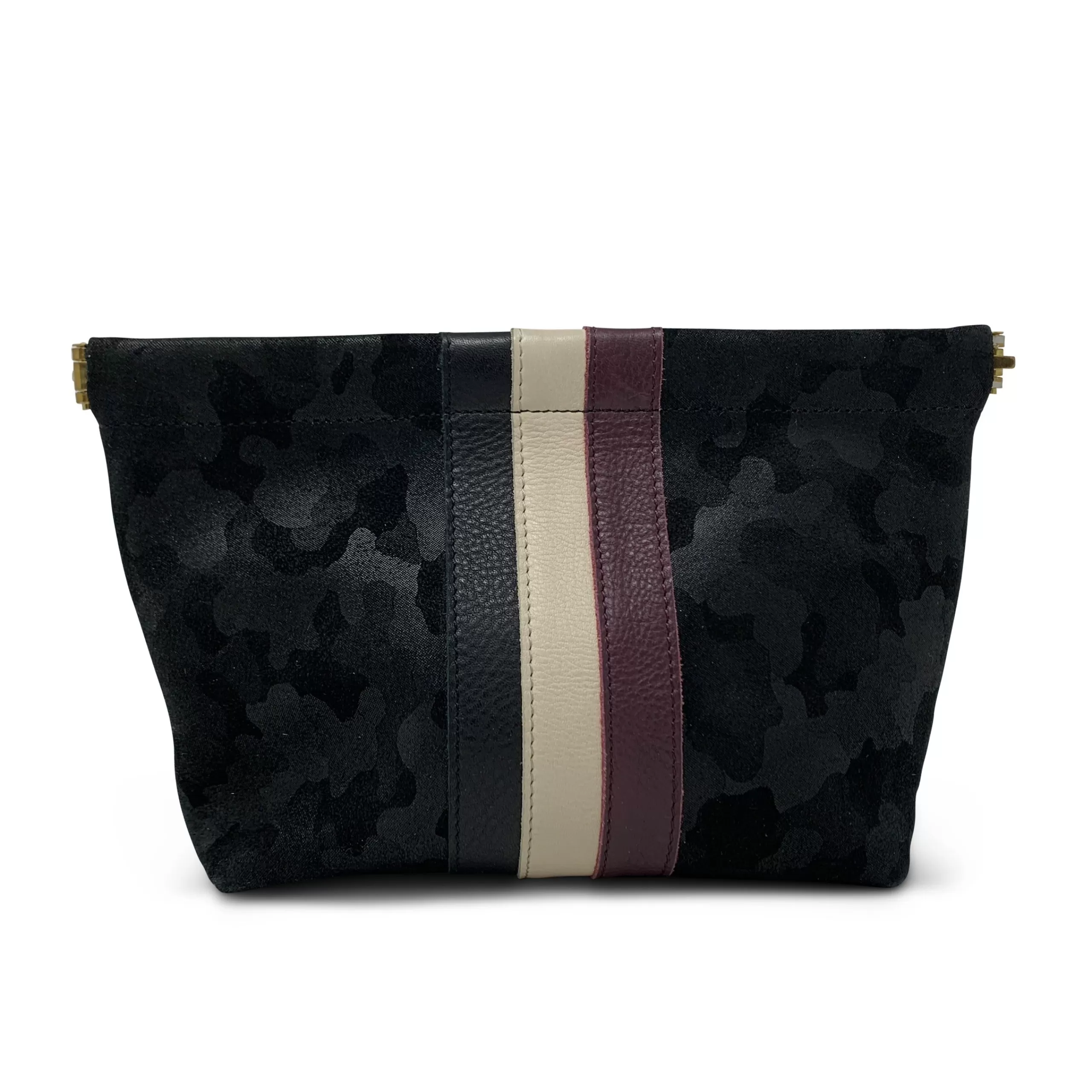 Kempton & Co Black Camo Suede Make Up Bag | Cosmetic & Make Up Bags