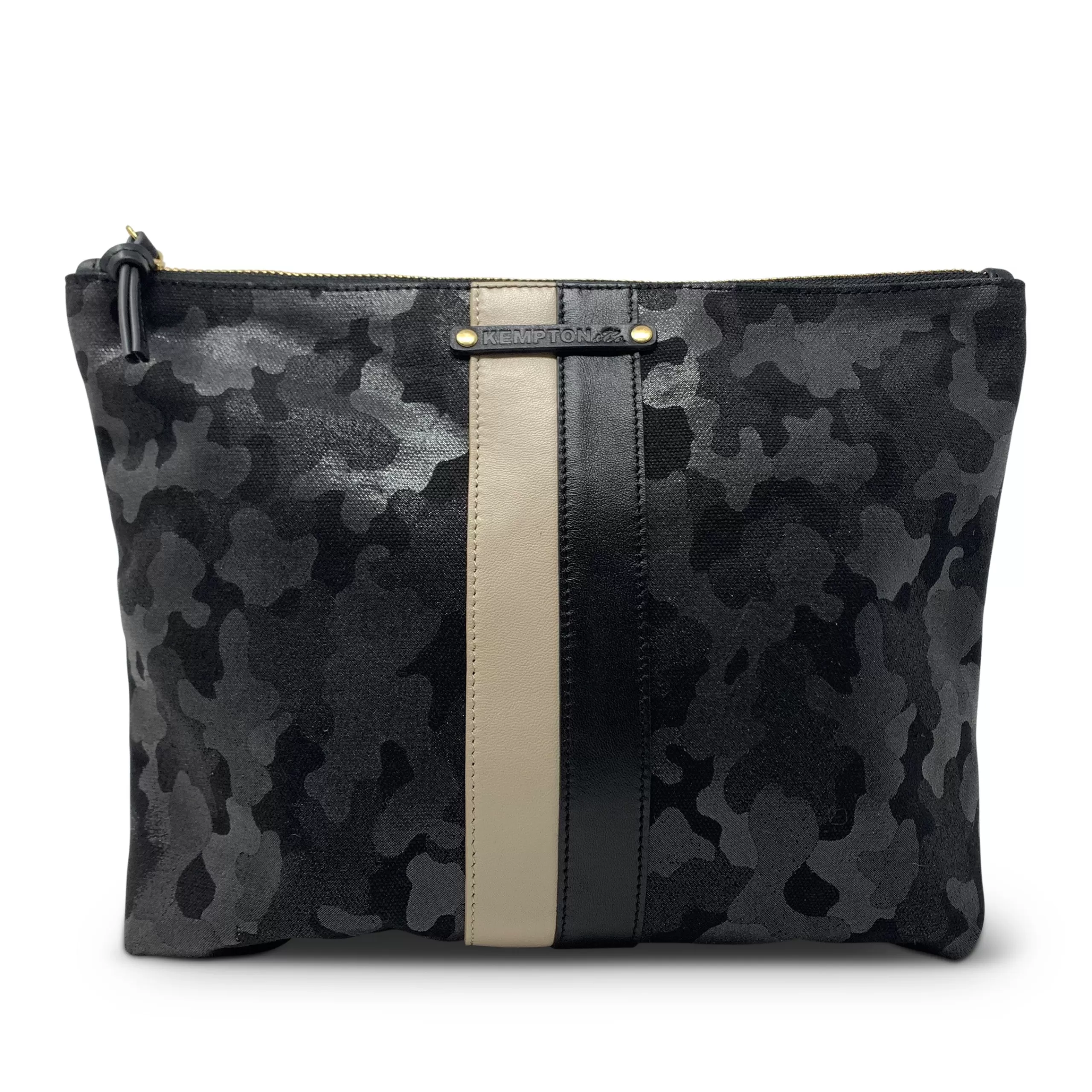 Kempton & Co Black Canvas Camo Pouch | Pouches & Clutches