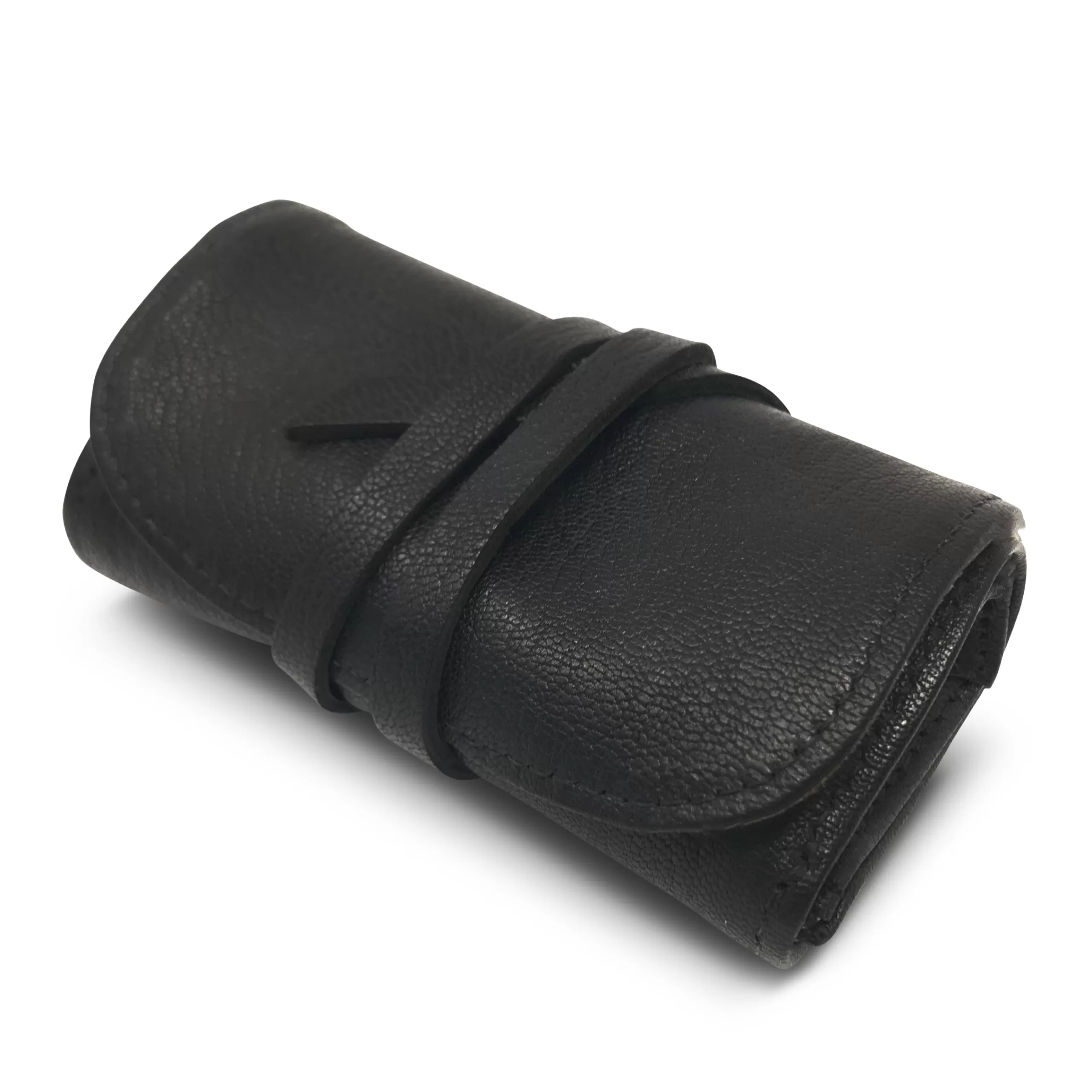 Kempton & Co Black Leather Jewelry Roll | Small Leather Goods