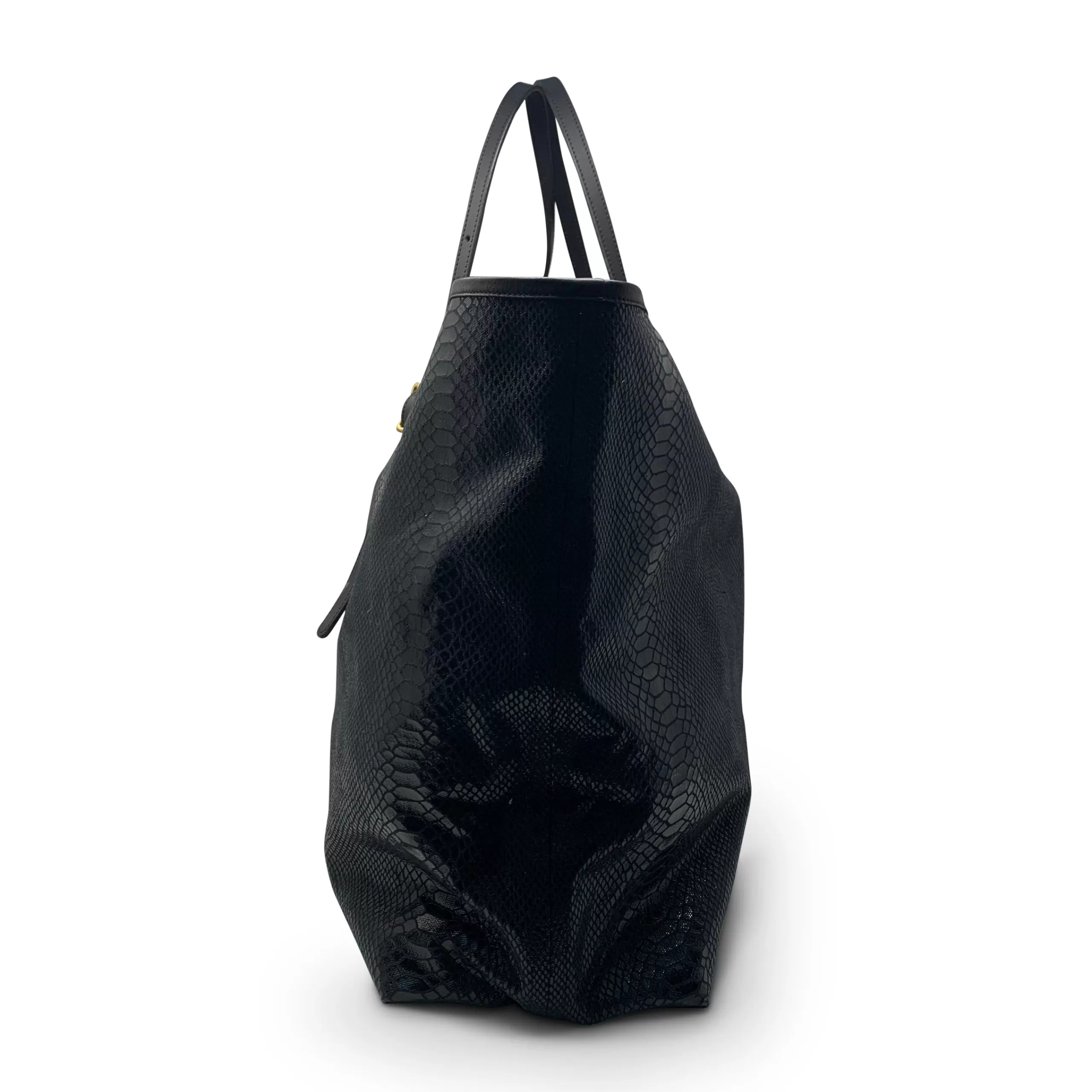 Kempton & Co Black Snake Oversized Tote | Canvas Bags