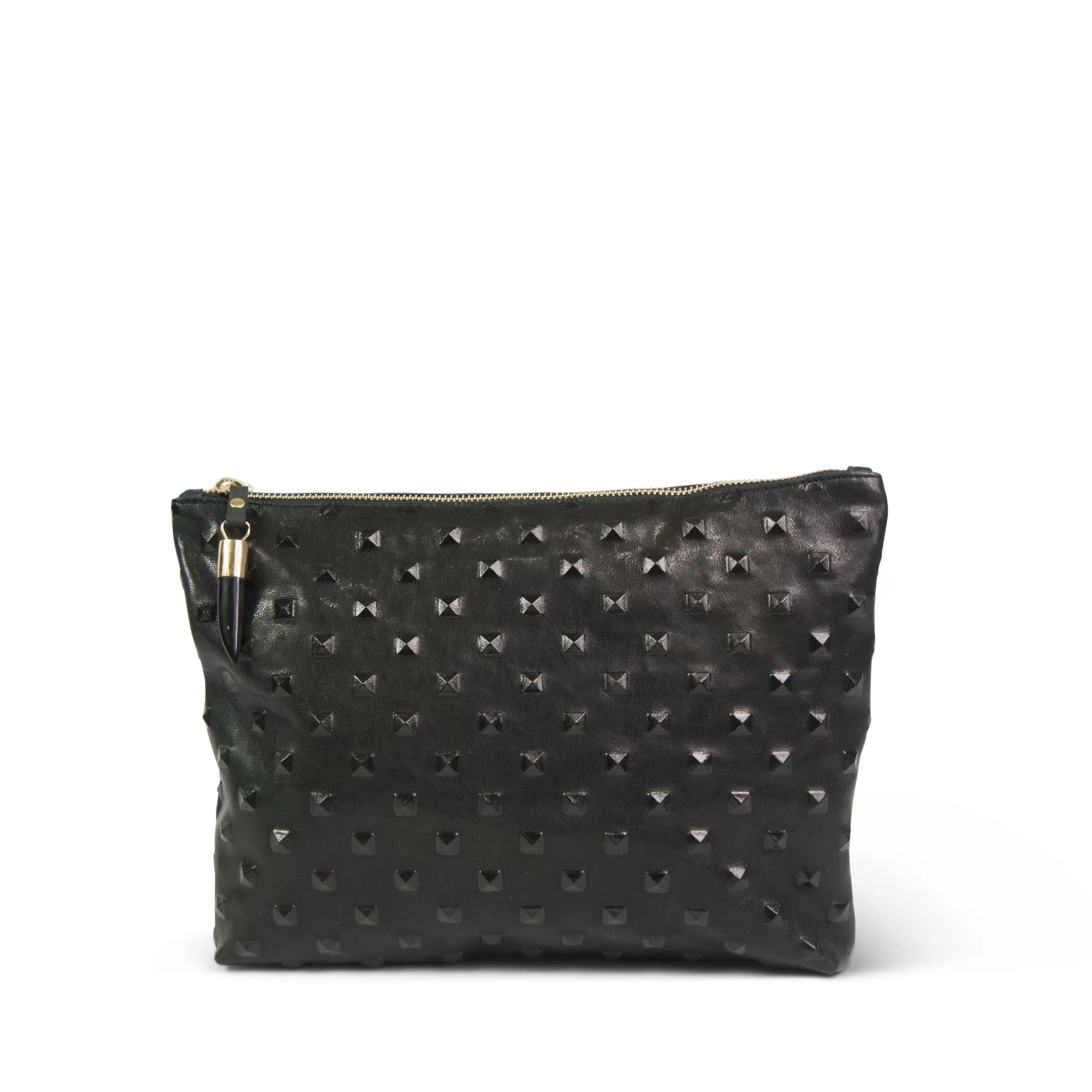 Kempton & Co Black Studded Medium Pouch | Pouches & Clutches