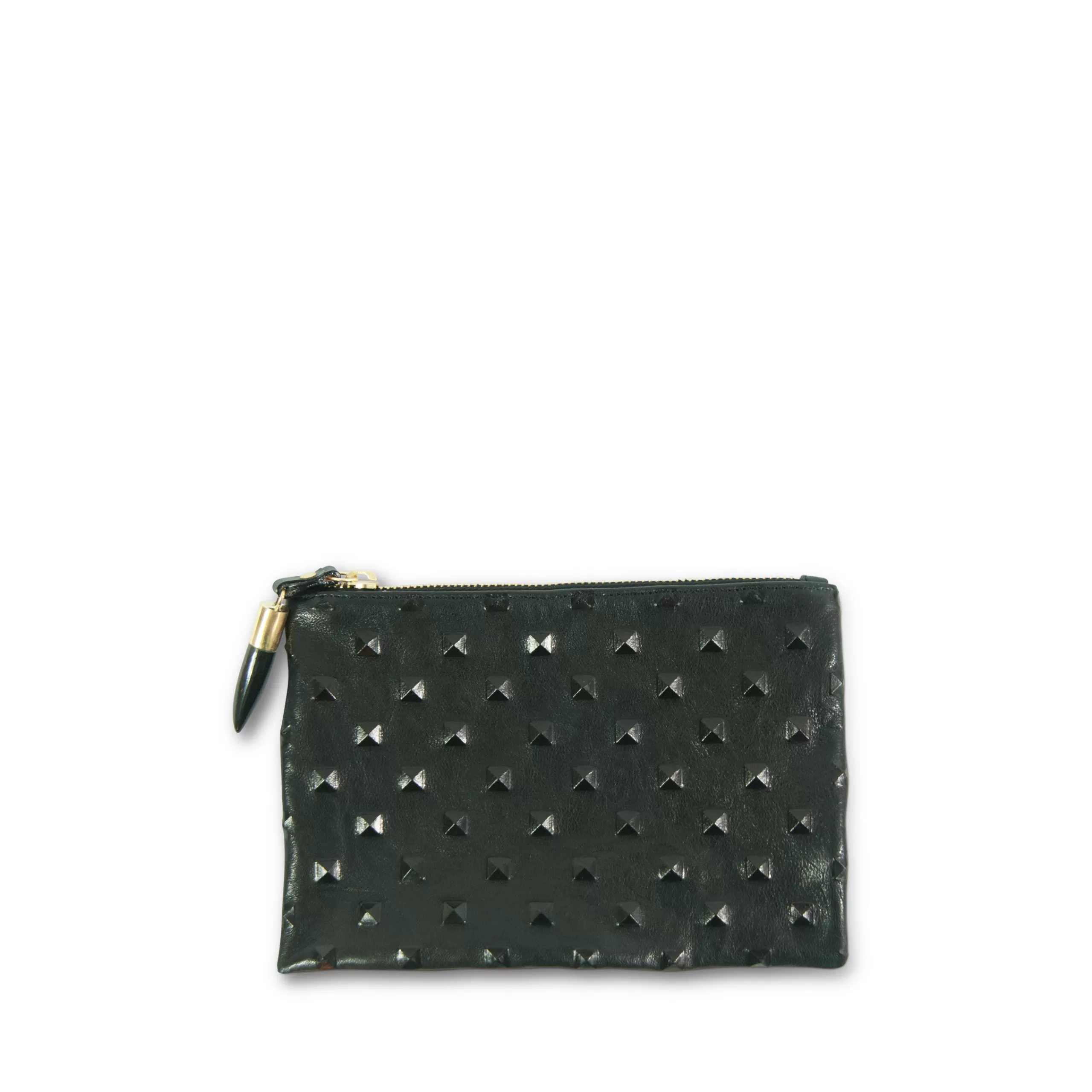 Kempton & Co Black Studded Small Pouch | Pouches & Clutches