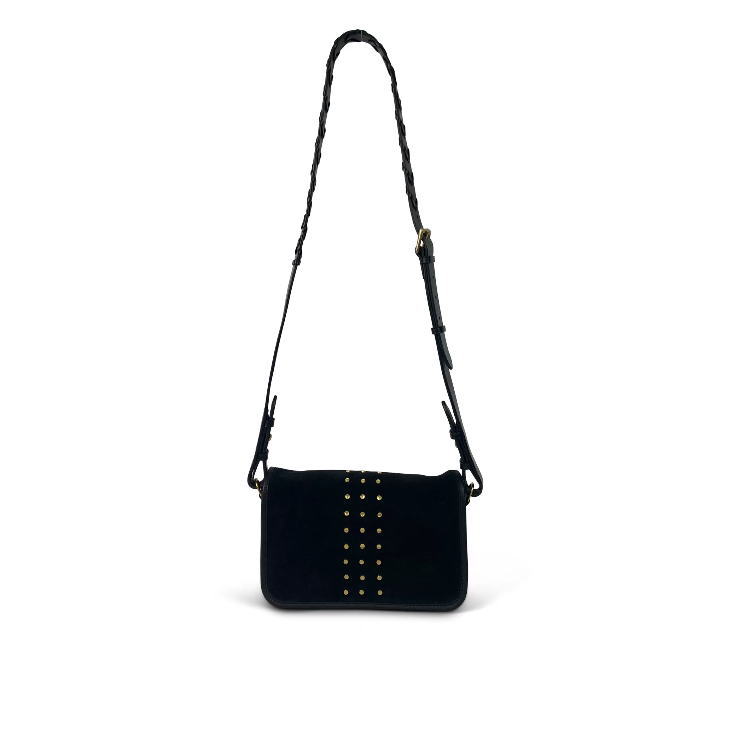 Kempton & Co Black Suede Stud Mia Bag | Crossbody