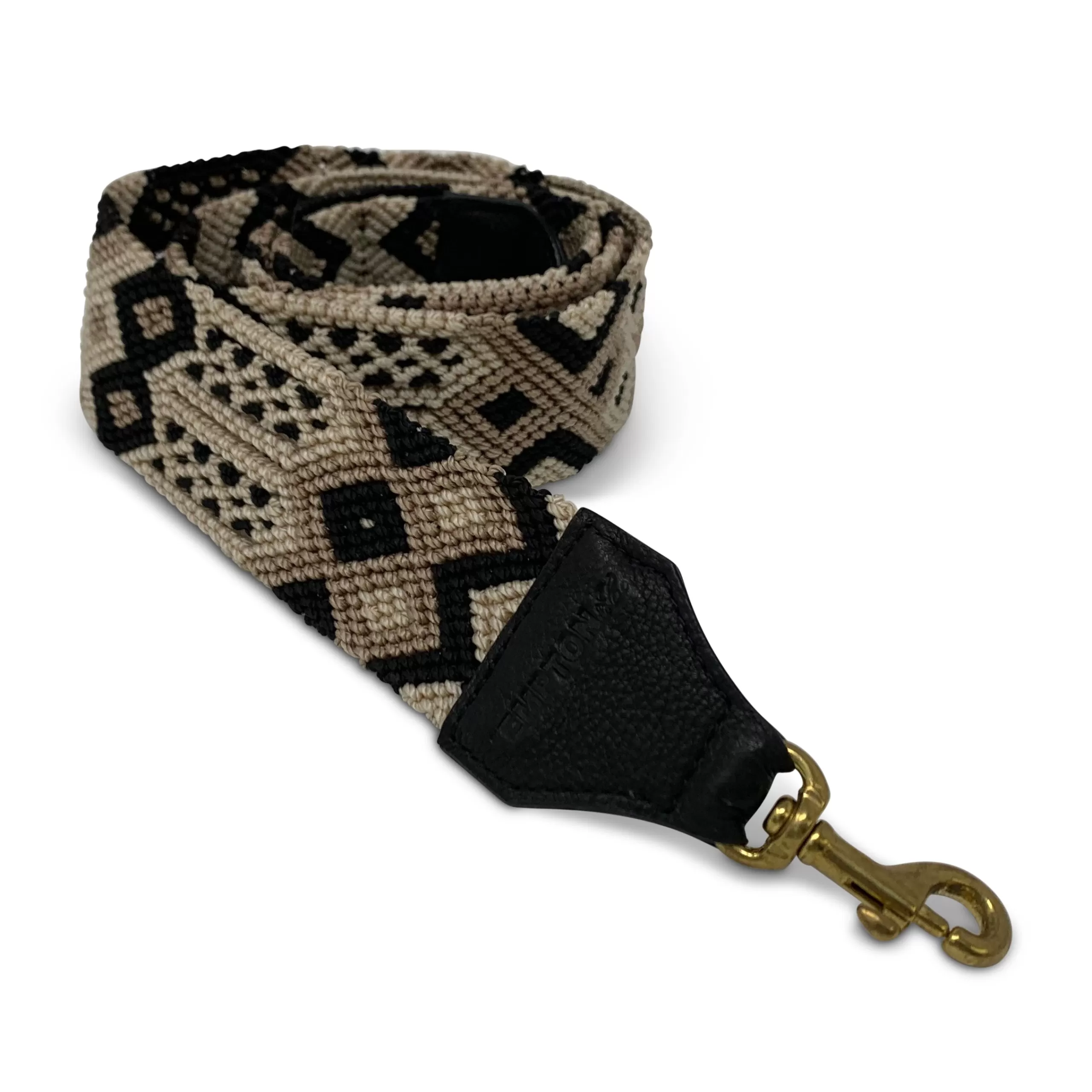 Kempton & Co Black, Taupe And Cream Bag Strap | Bag Straps