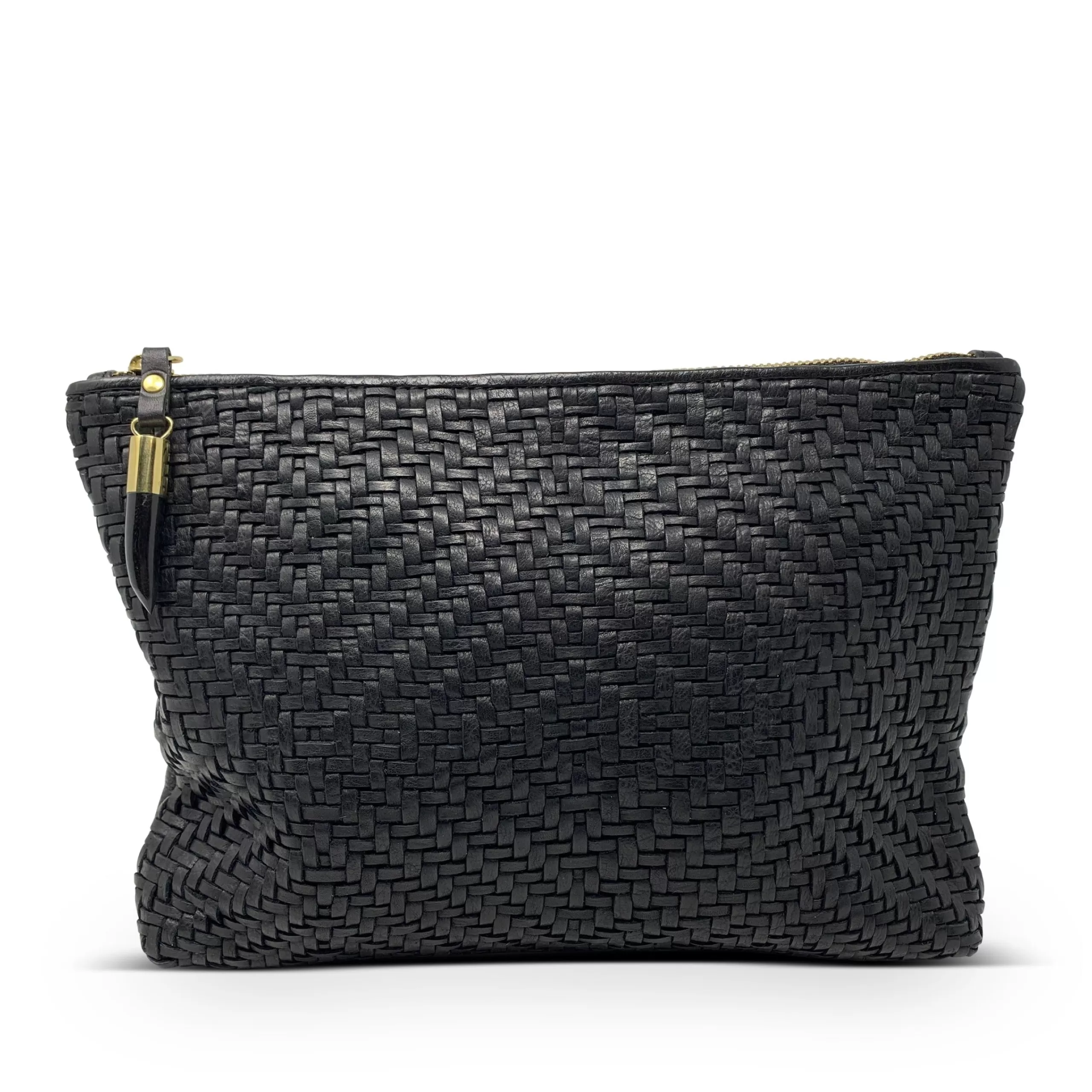 Kempton & Co Black Woven Medium Pouch | Pouches & Clutches