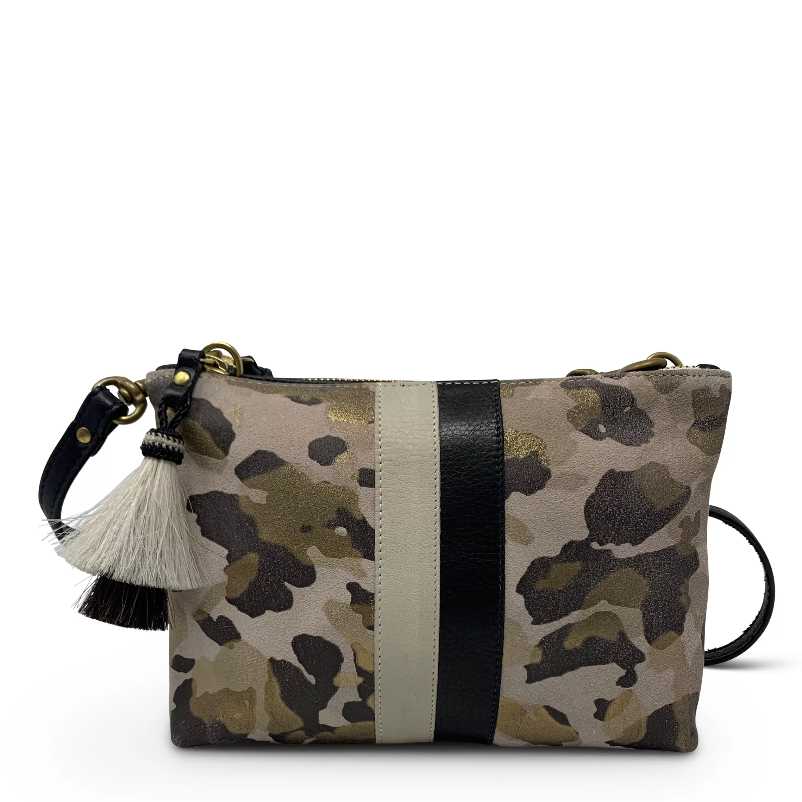 Kempton & Co Blush Metallic Camo Suede Nottingham | Crossbody