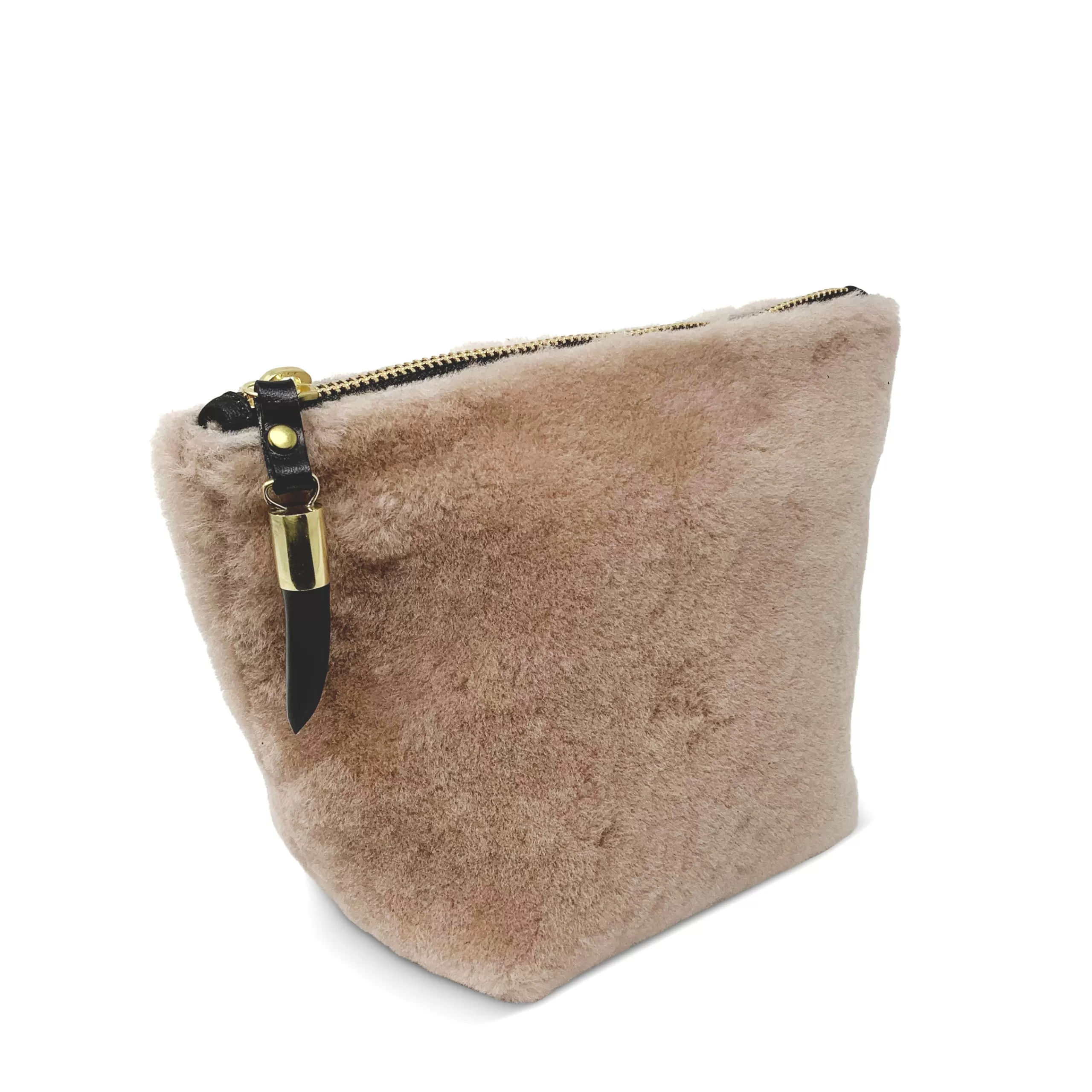 Kempton & Co Blush Shearling Makeup Bag | Cosmetic & Make Up Bags