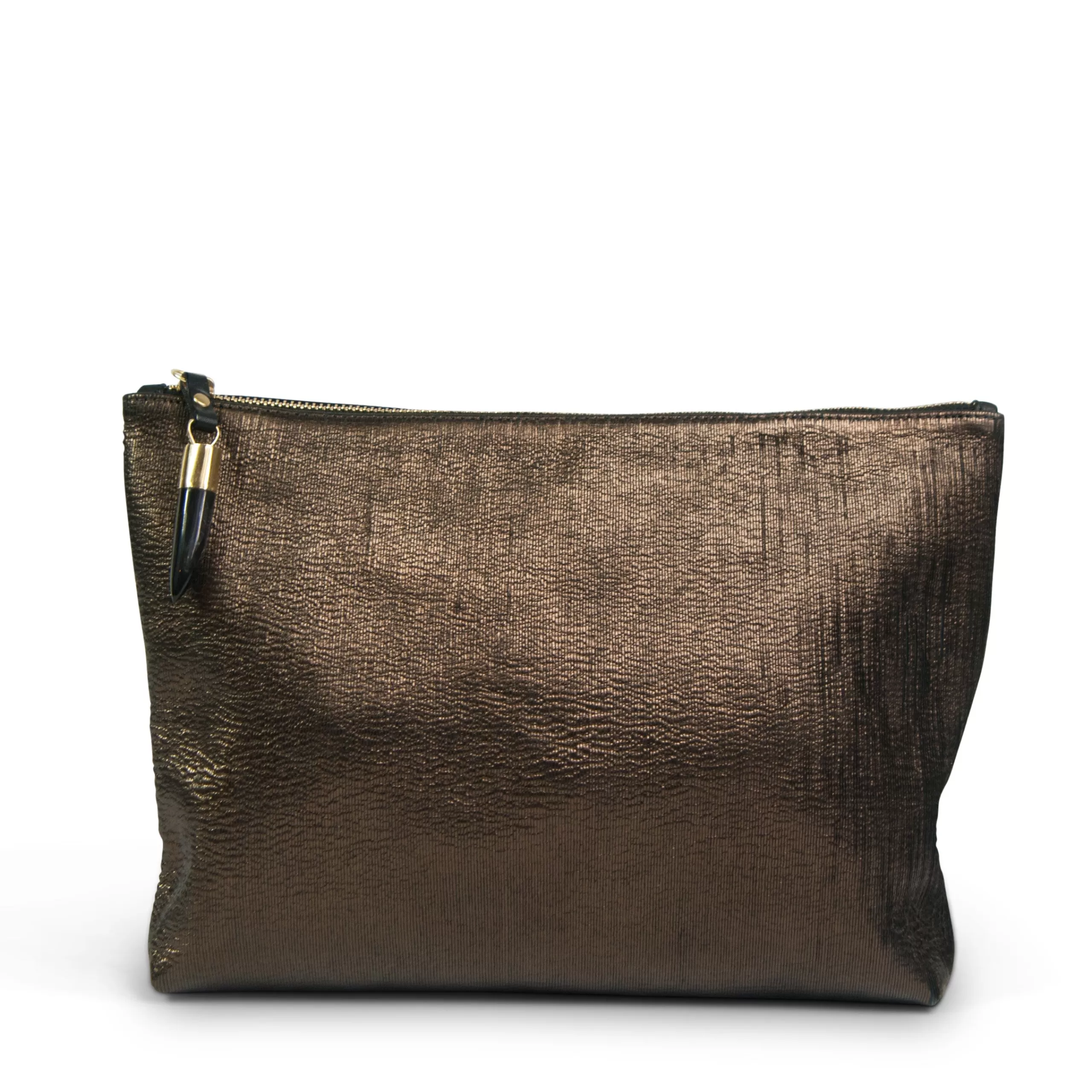 Kempton & Co Bronze Metallic Rain Medium Pouch | Pouches & Clutches