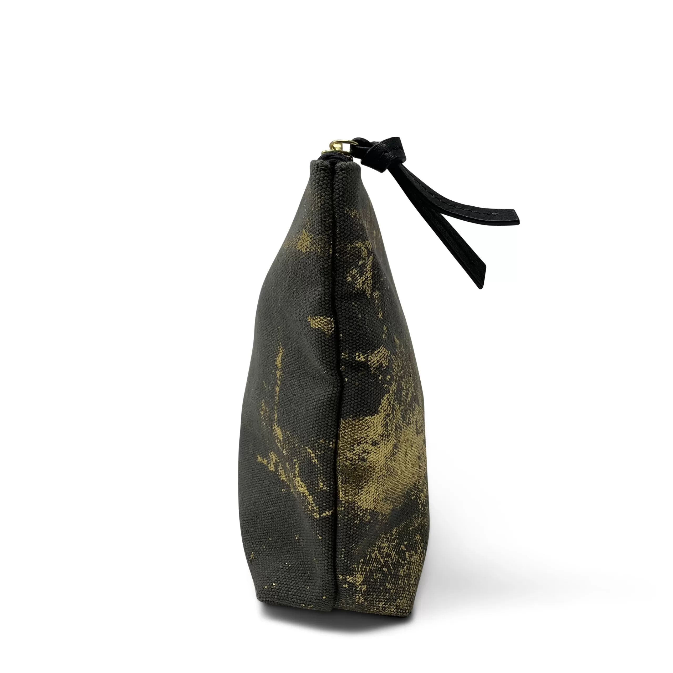 Kempton & Co Canvas Olive And Gold Splatter Medium Pouch | Canvas Pouches