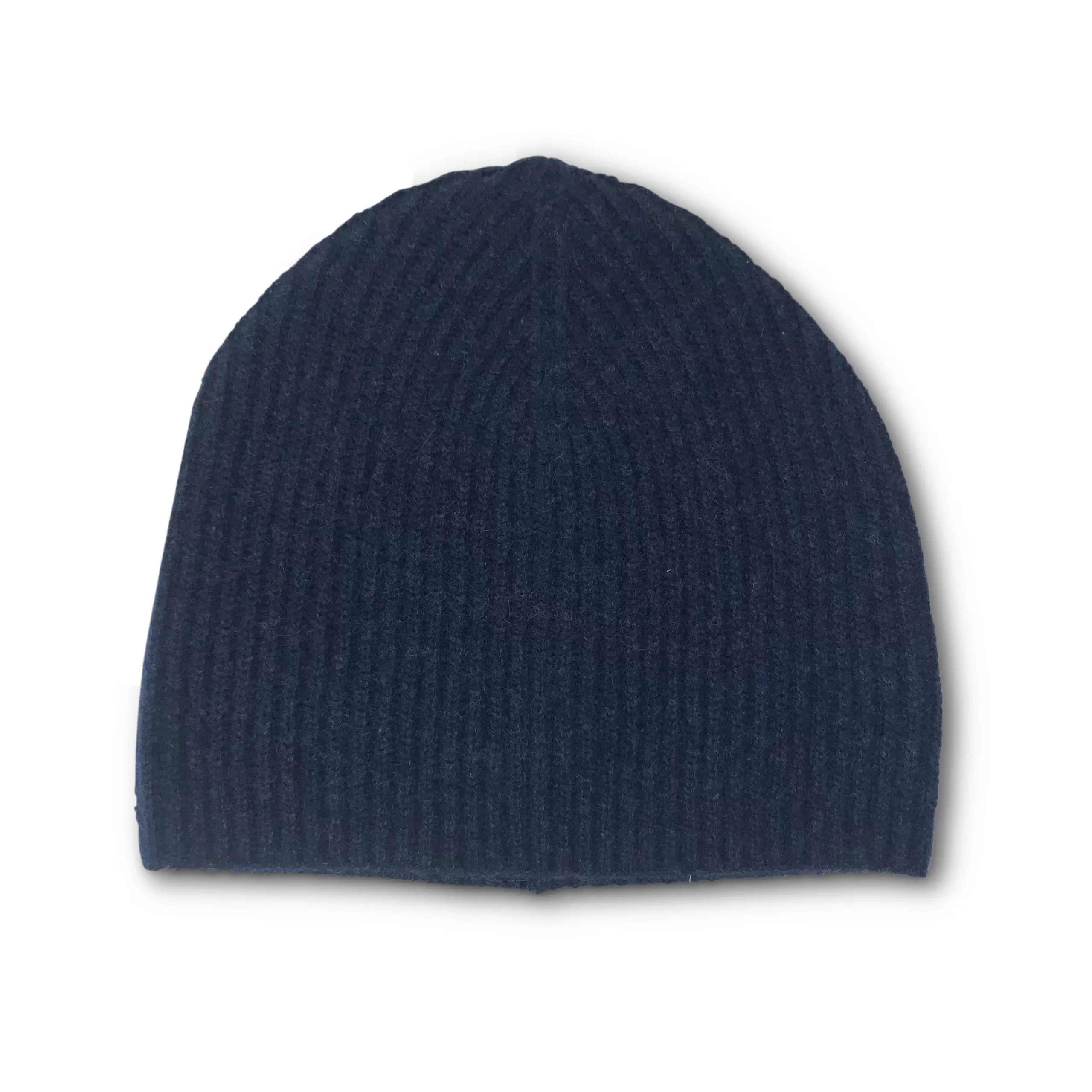 Kempton & Co Cashmere Ribbed Beanie Hat - Navy | Hats