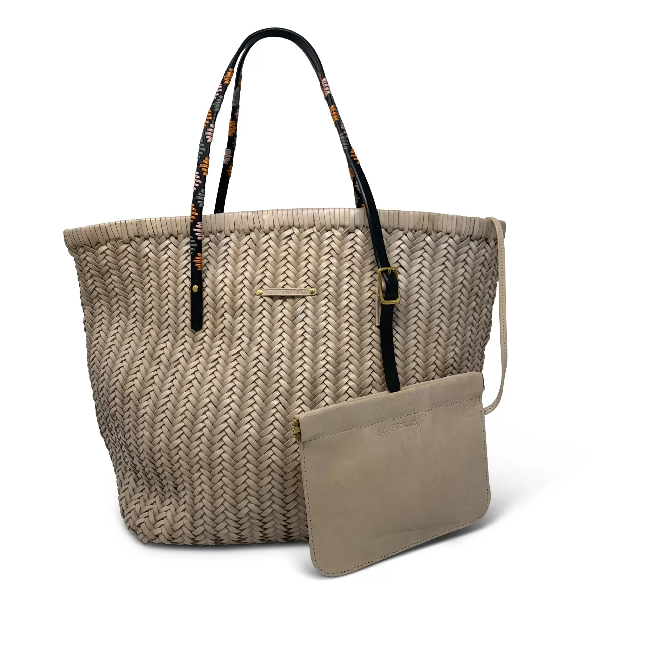 Kempton & Co Chalk Basket Weave Leather Tote Sample | Totes