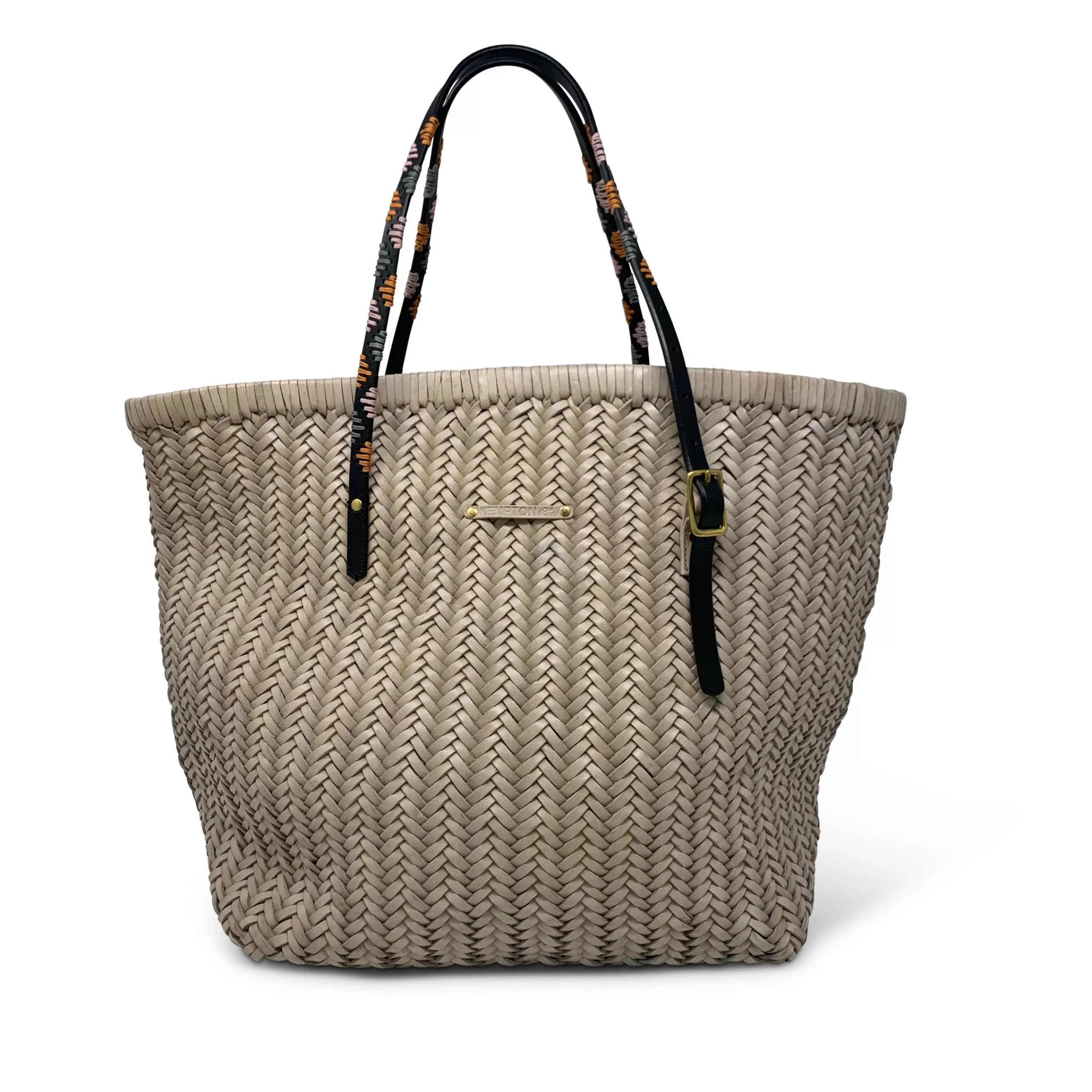 Kempton & Co Chalk Woven Leather Tote | Totes