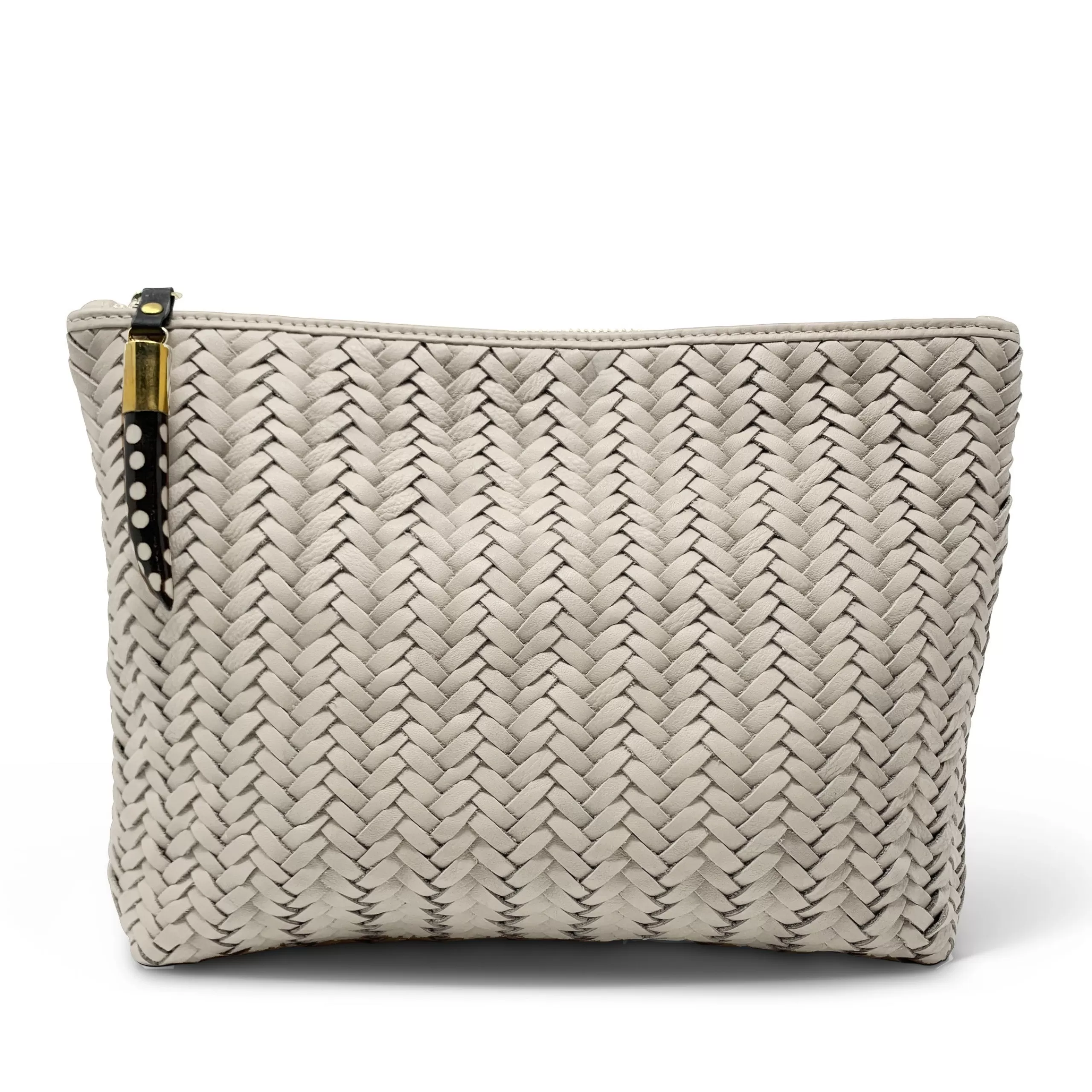 Kempton & Co Chalk Woven Medium Pouch | New Pouches & Clutches