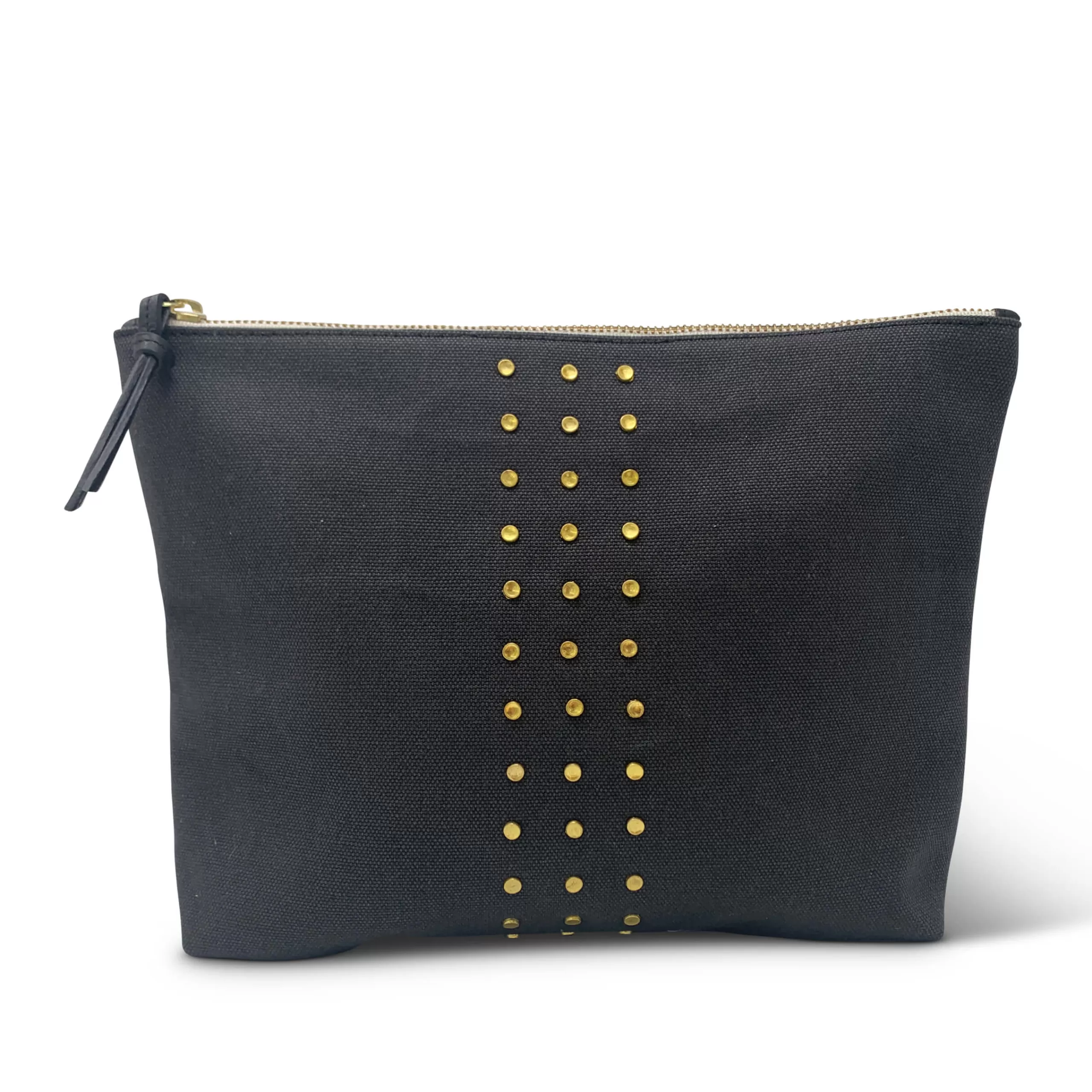 Kempton & Co Charcoal Canvas Stud Canvas Pouch | Pouches & Clutches