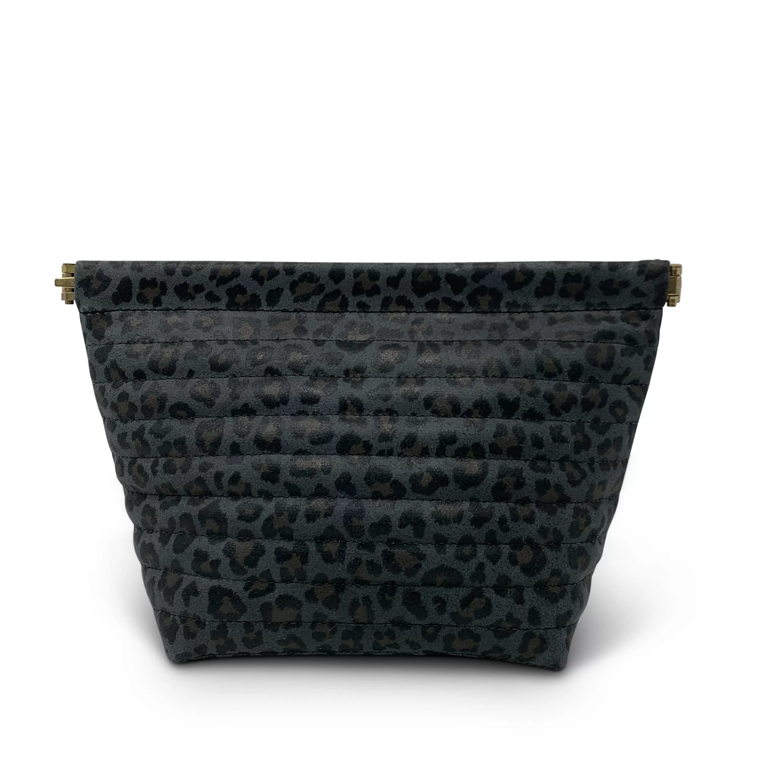 Kempton & Co Charcoal Leopard Snap Make Up Bag | Cosmetic & Make Up Bags