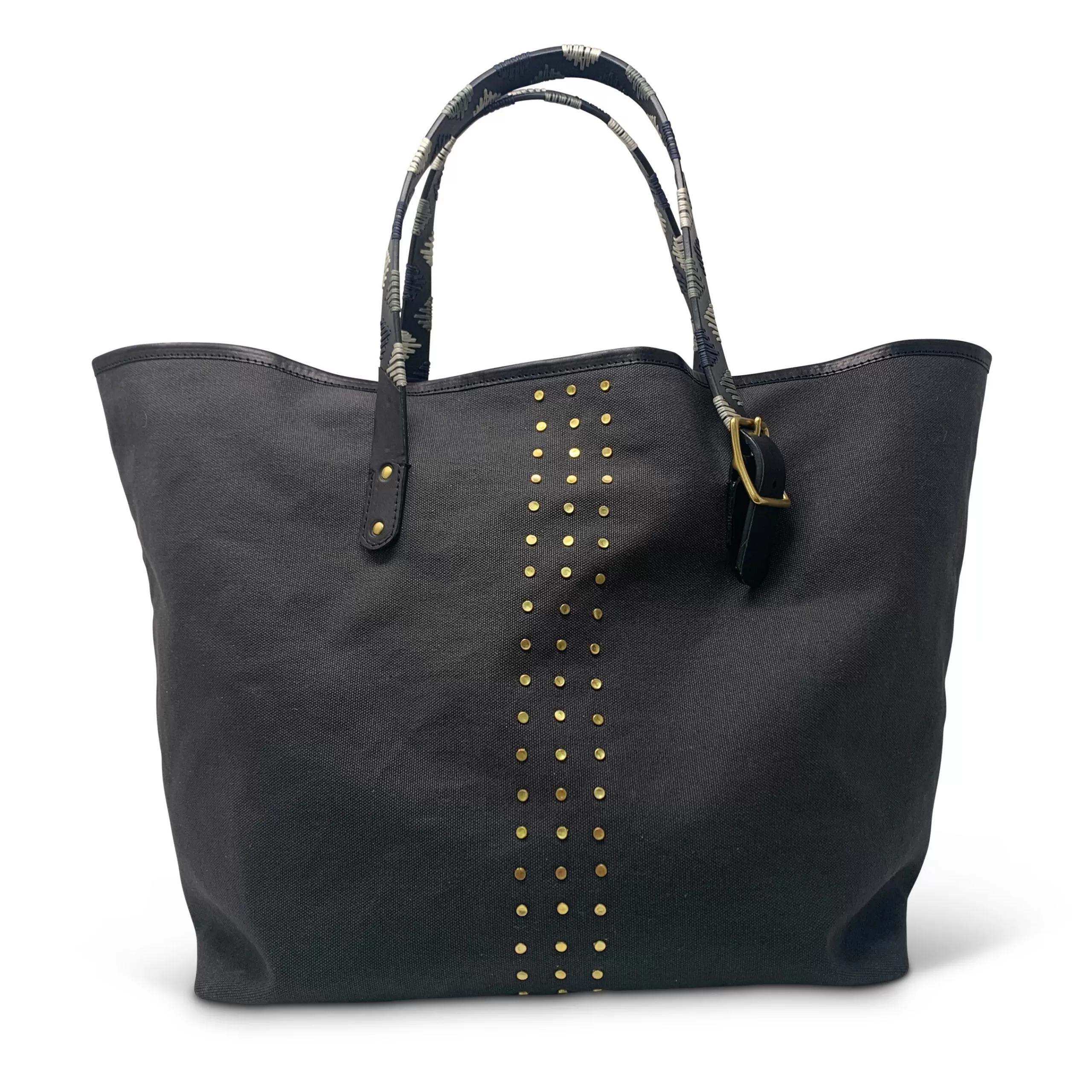 Kempton & Co Charcoal Stud Canvas Tote | Canvas Bags