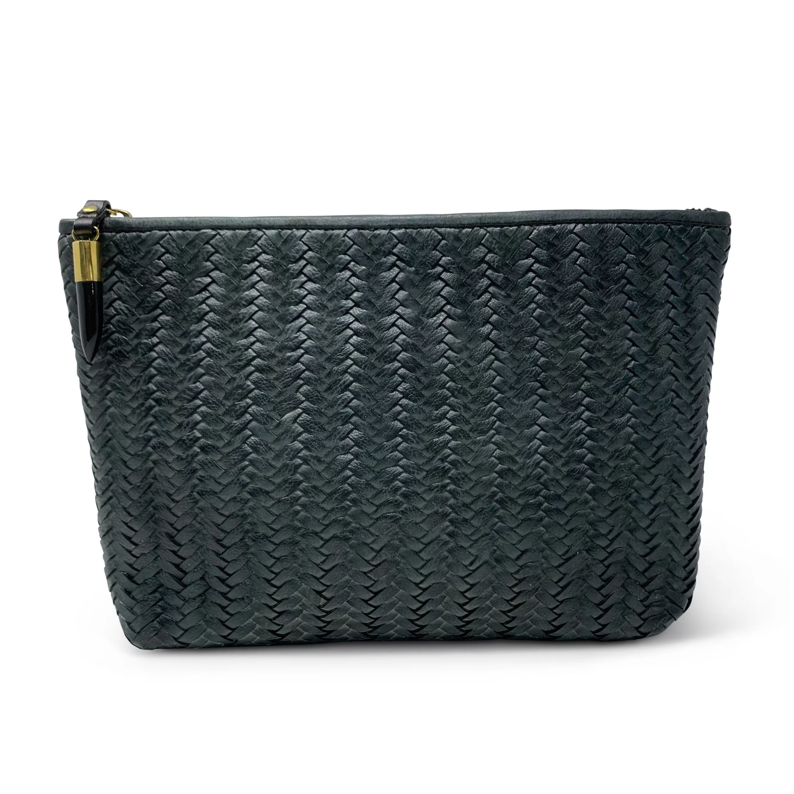 Kempton & Co Charcoal Woven Medium Pouch | Pouches & Clutches