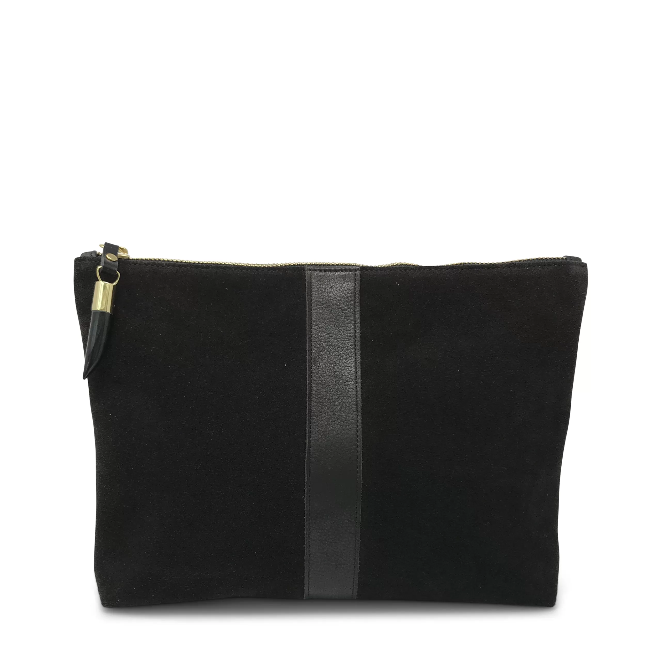 Kempton & Co Chocolate Suede Medium Pouch | Pouches & Clutches