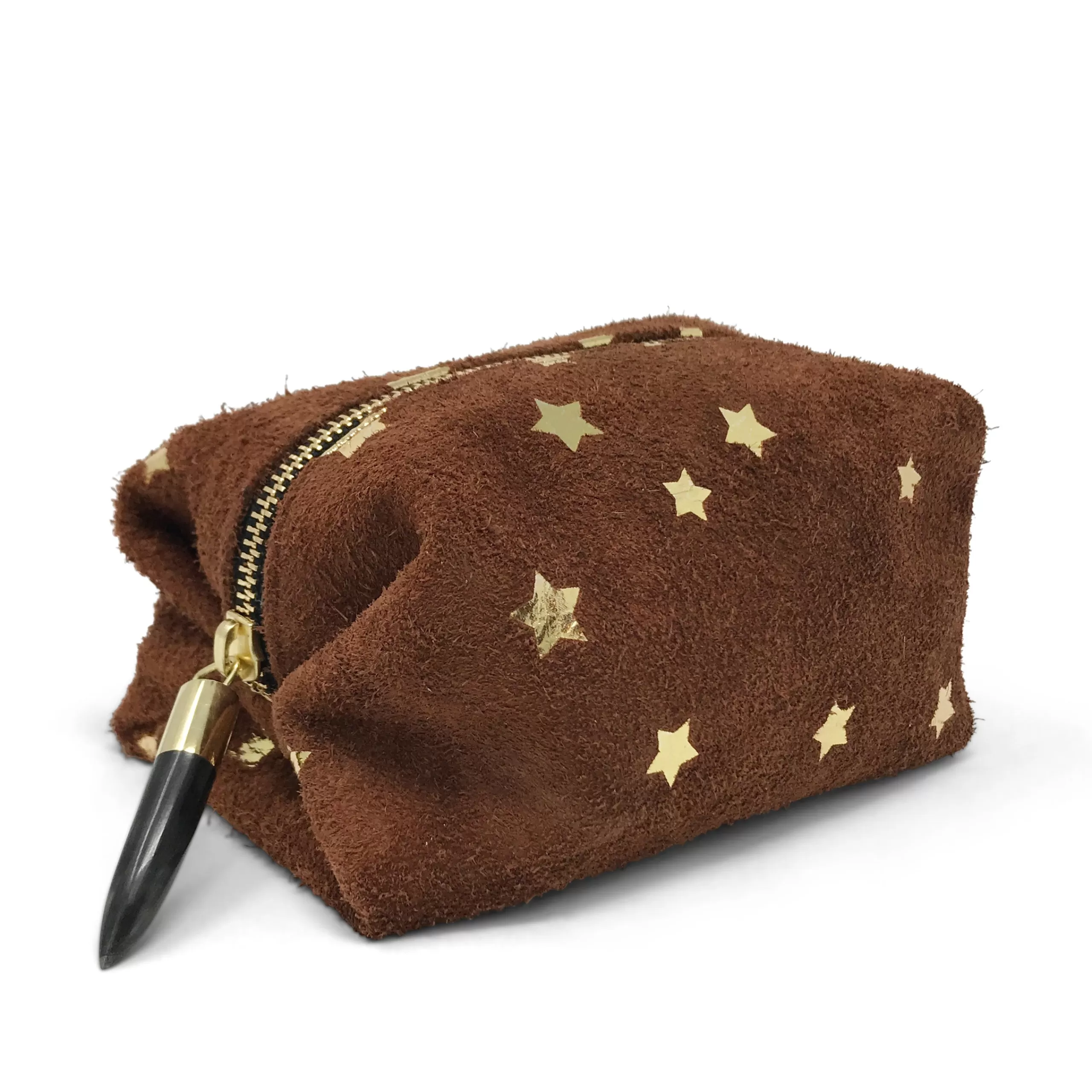 Kempton & Co Cognac Suede Star Cosmetic Case | Cosmetic Cases