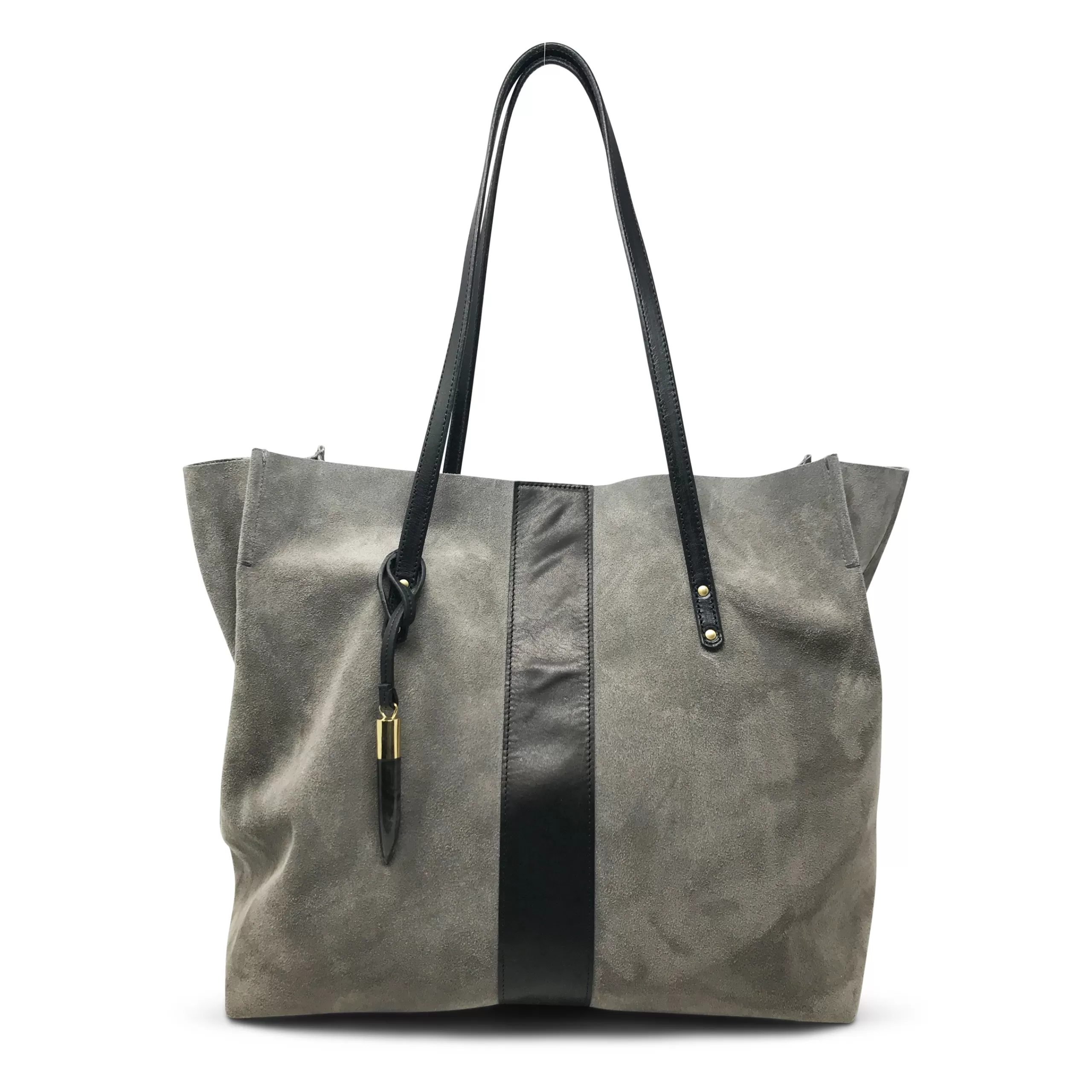 Kempton & Co Dorset Suede Stripe Tote - Storm | Large Bags