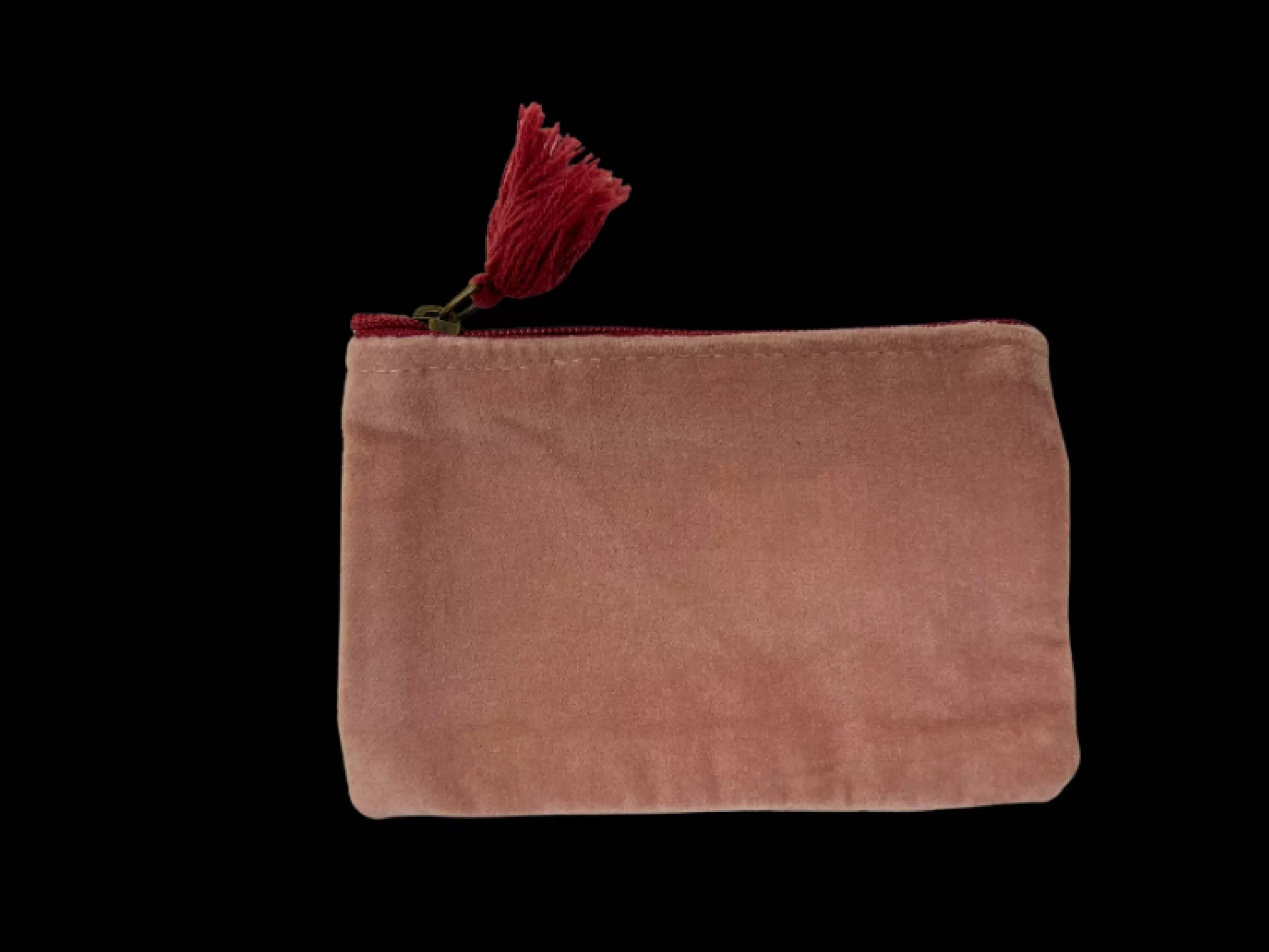 Kempton & Co Dusty Pink Velvet Pouch With Tassel | Pouches & Clutches