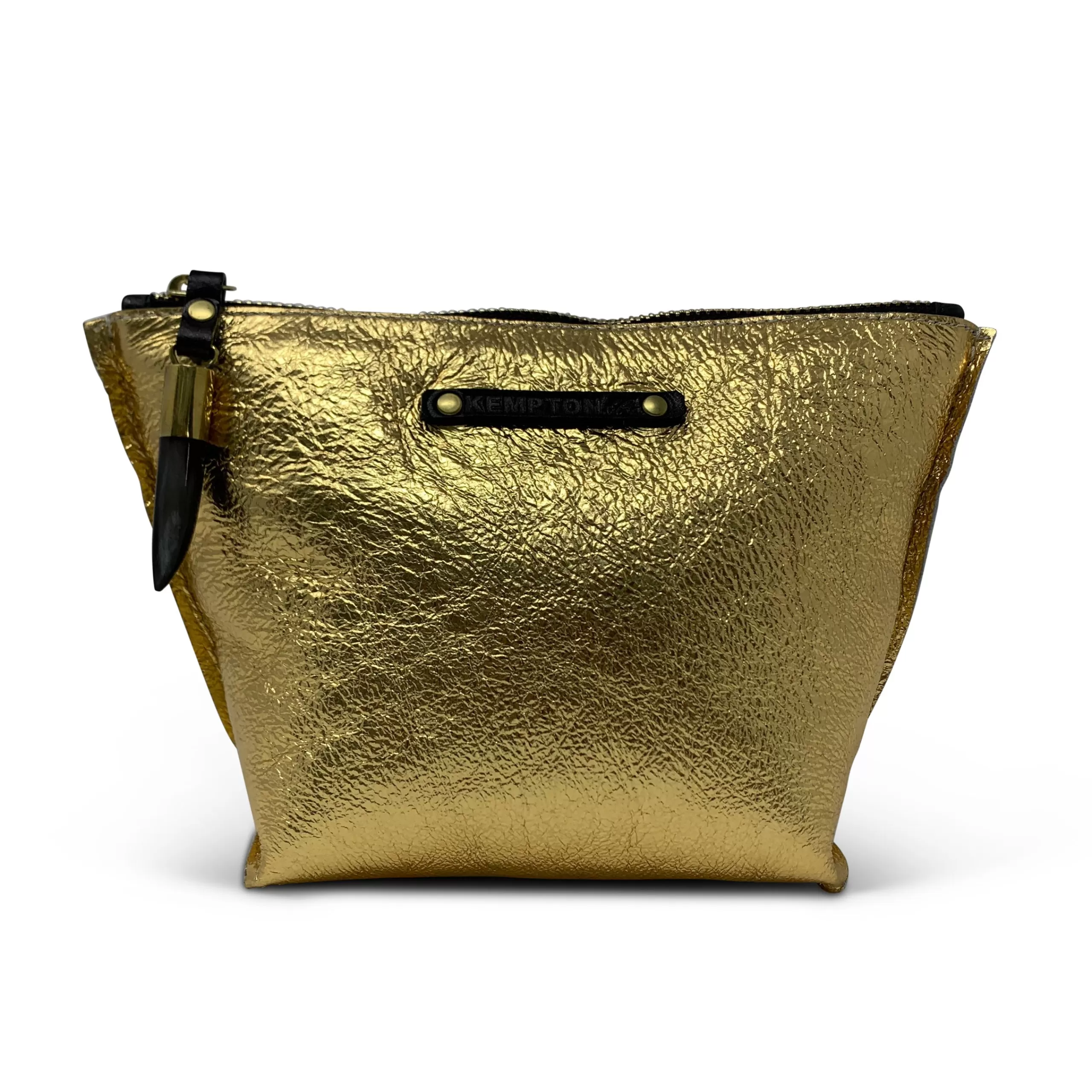 Kempton & Co Gold Shearling Make Up Bag | New Pouches & Clutches