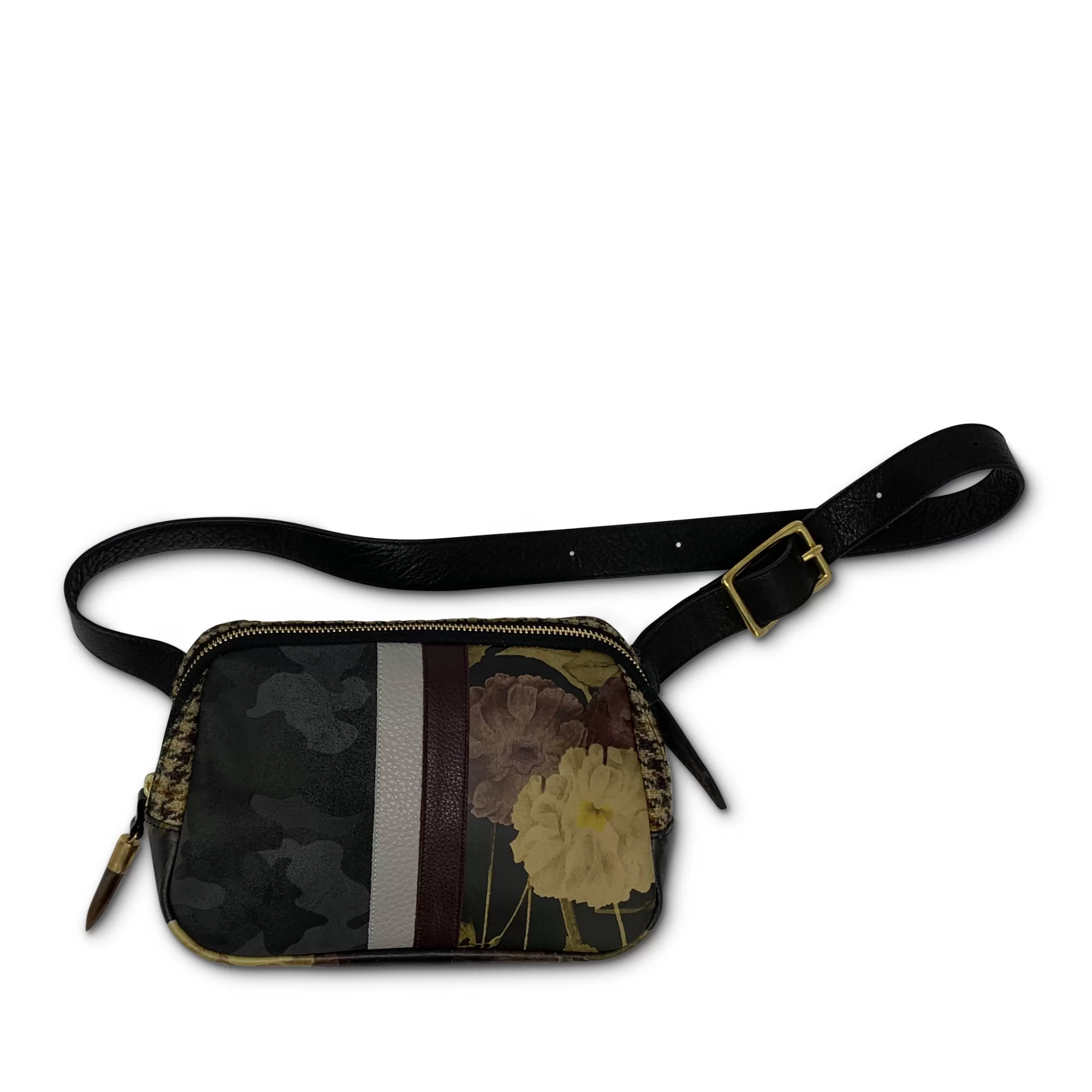 Kempton & Co Gringo Belt Bag - Black Peony, Camo & Harris Tweed | Belt Bags