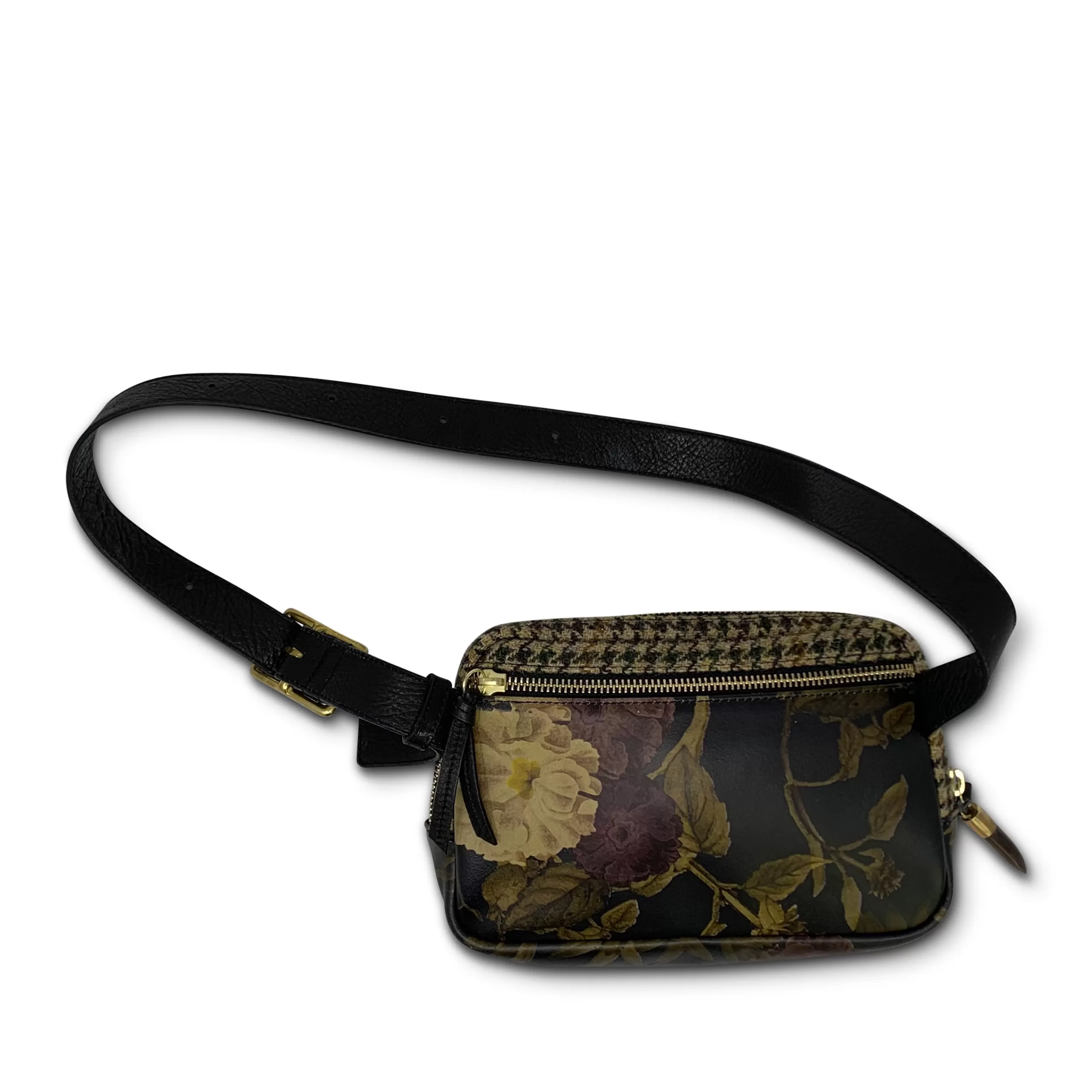 Kempton & Co Gringo Belt Bag - Black Peony, Camo & Harris Tweed | Belt Bags