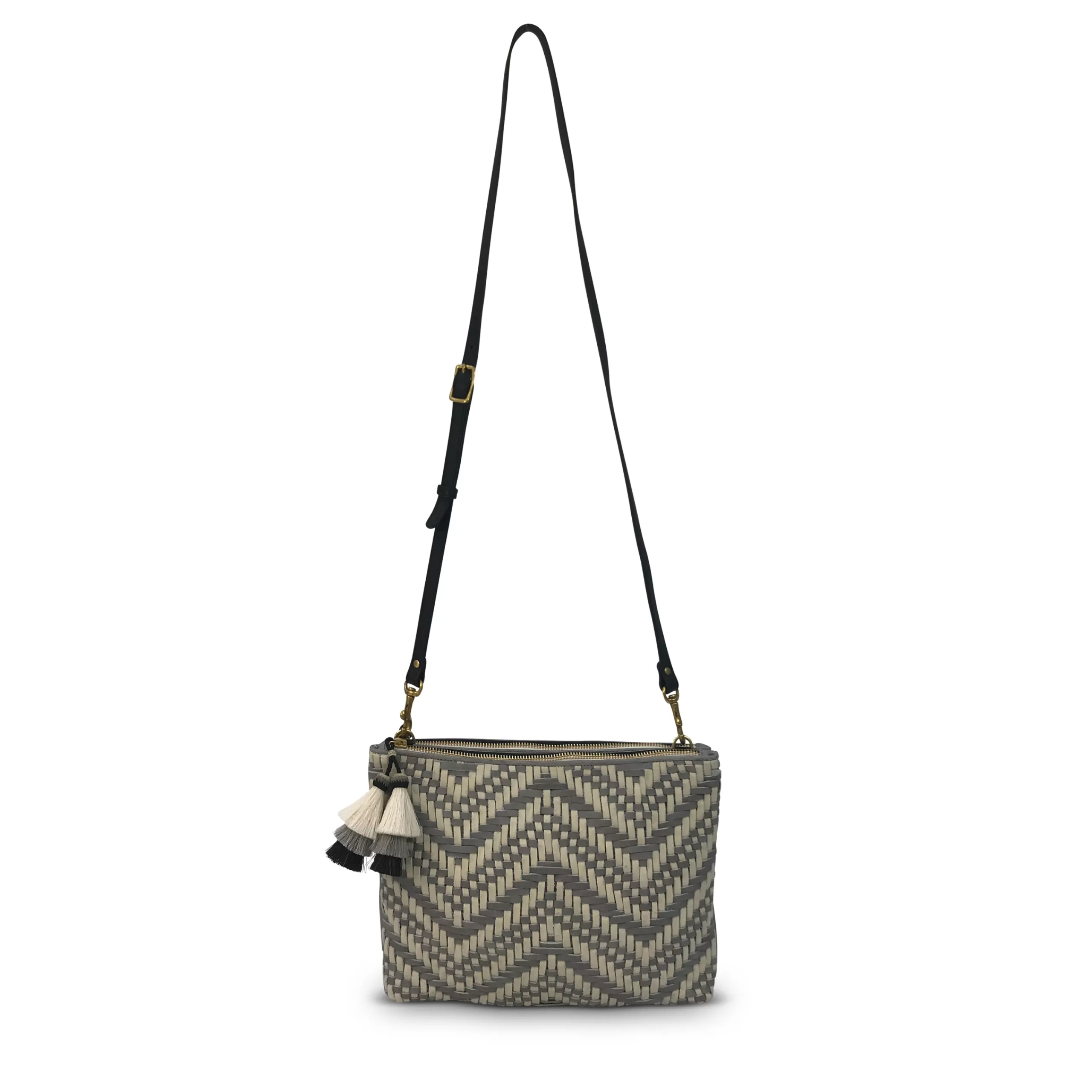 Kempton & Co Harford Woven Crossbody - Smoke & Chalk | Crossbody