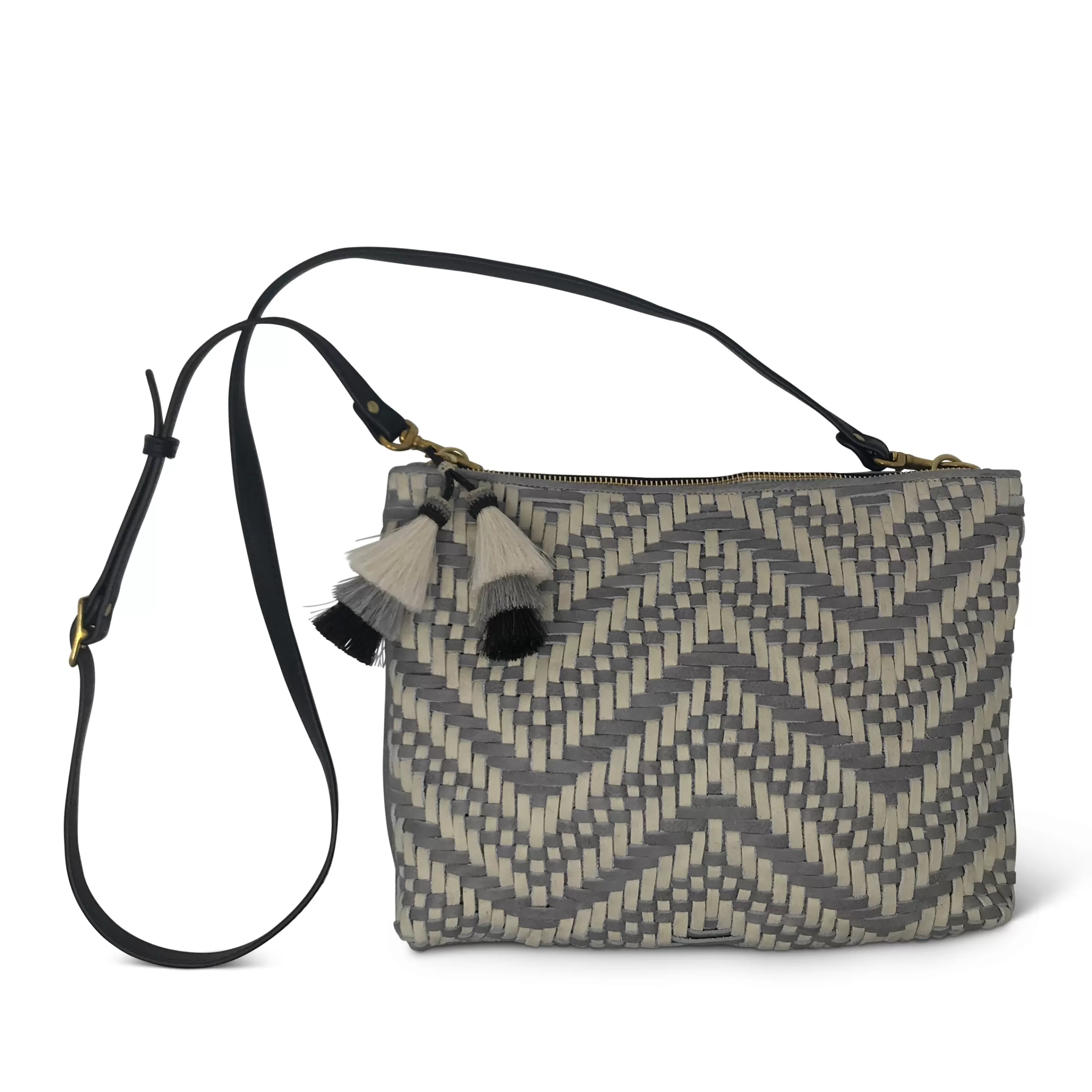 Kempton & Co Harford Woven Crossbody - Smoke & Chalk | Crossbody