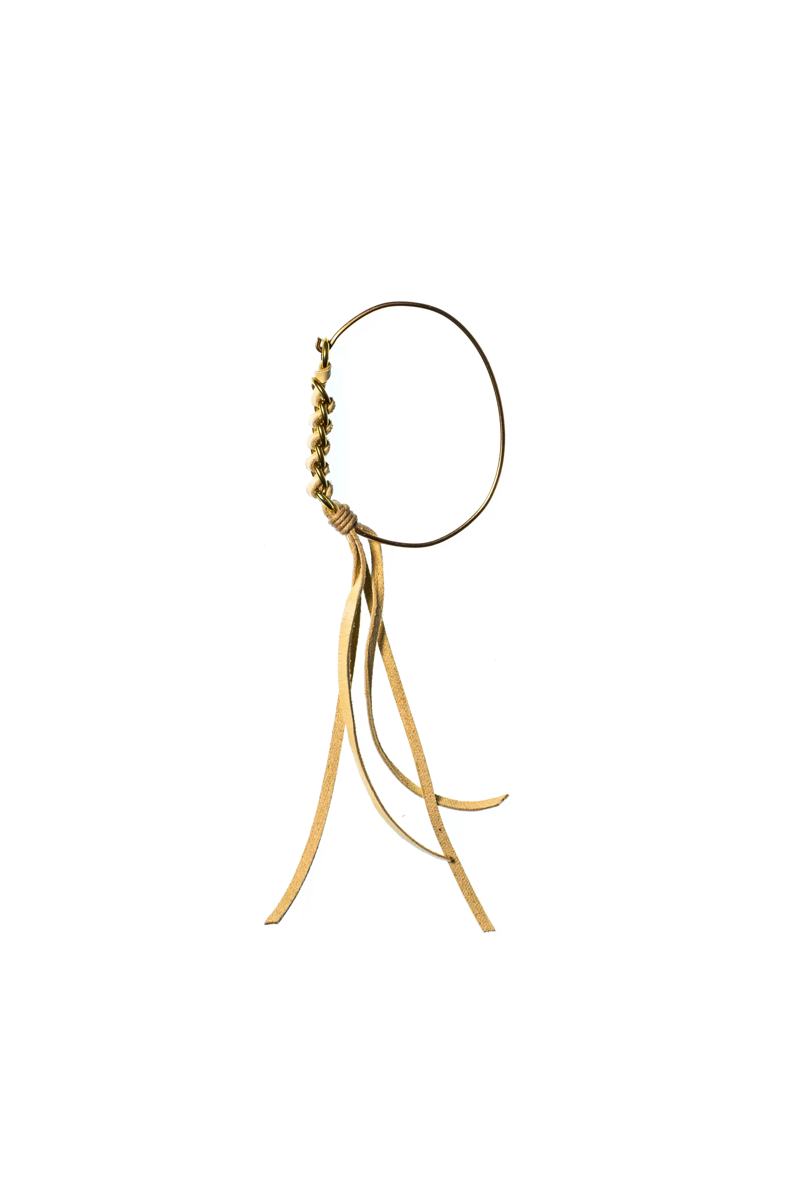 Kempton & Co K/Ller Collection - Brass With Leather Tassel Cuff - Bone | Jewelry