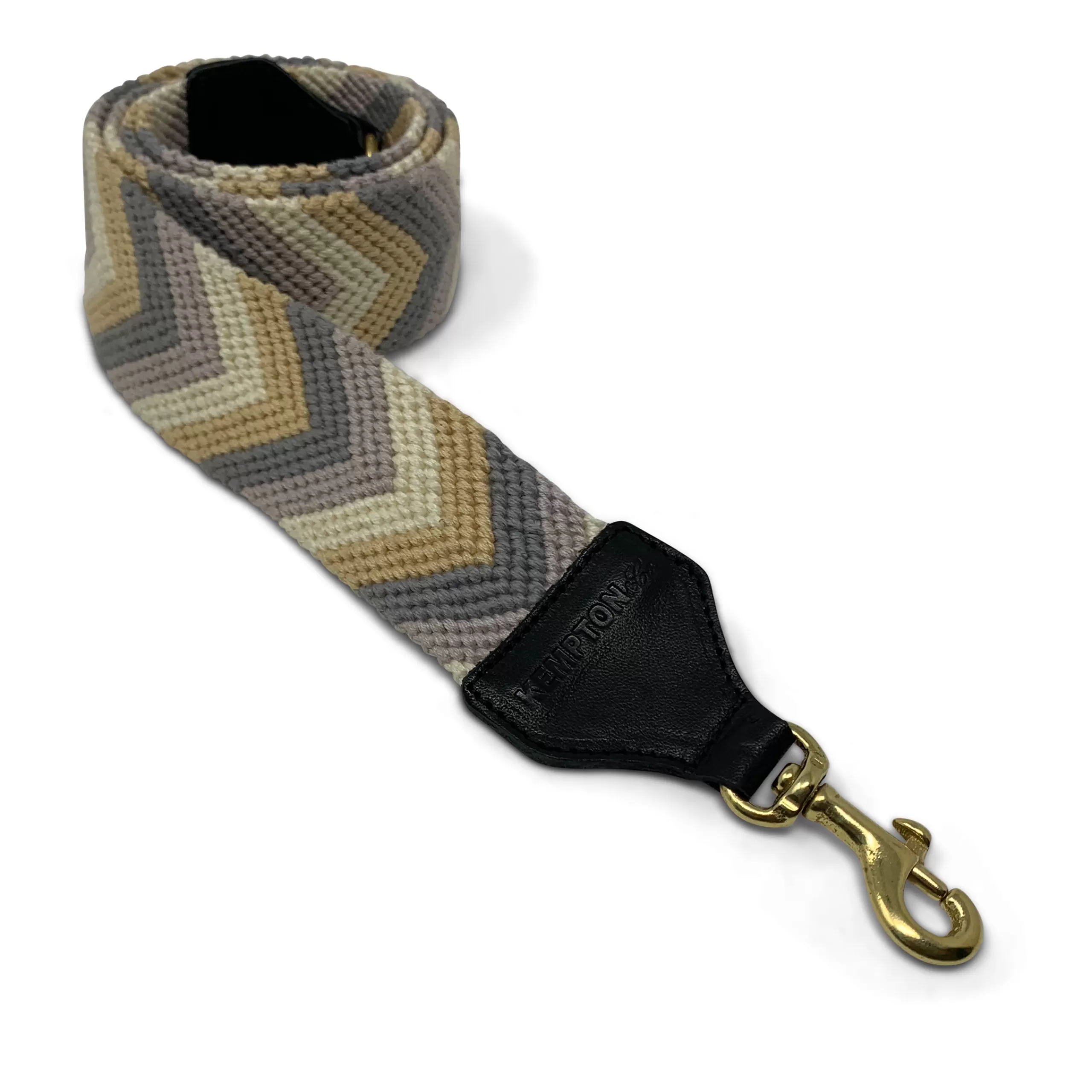 Kempton & Co Light Wheat And Grey Combo Chevron Strap | Bag Straps