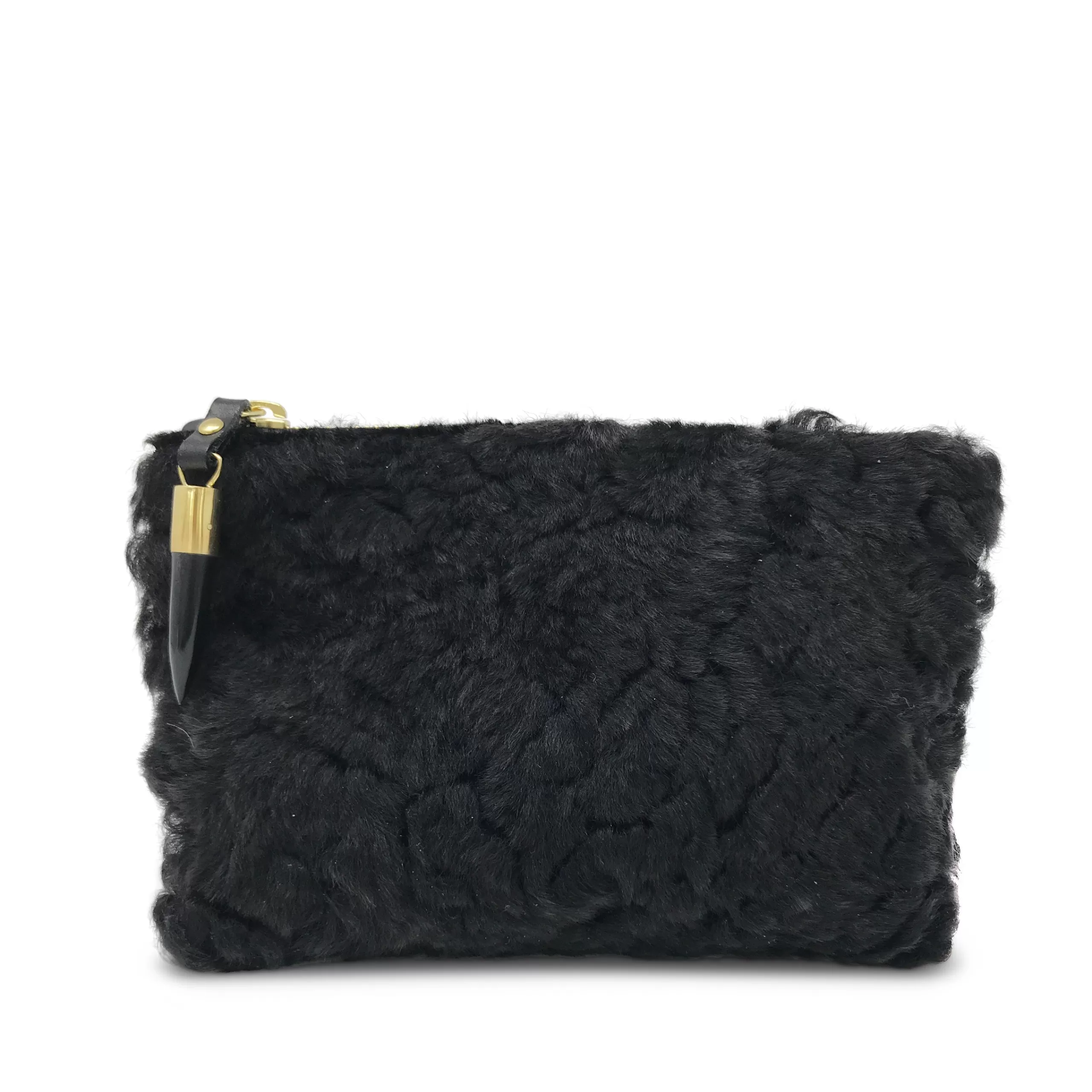 Kempton & Co Marlborough Cosmetic Case - Chocolate Shearling | Pouches & Clutches