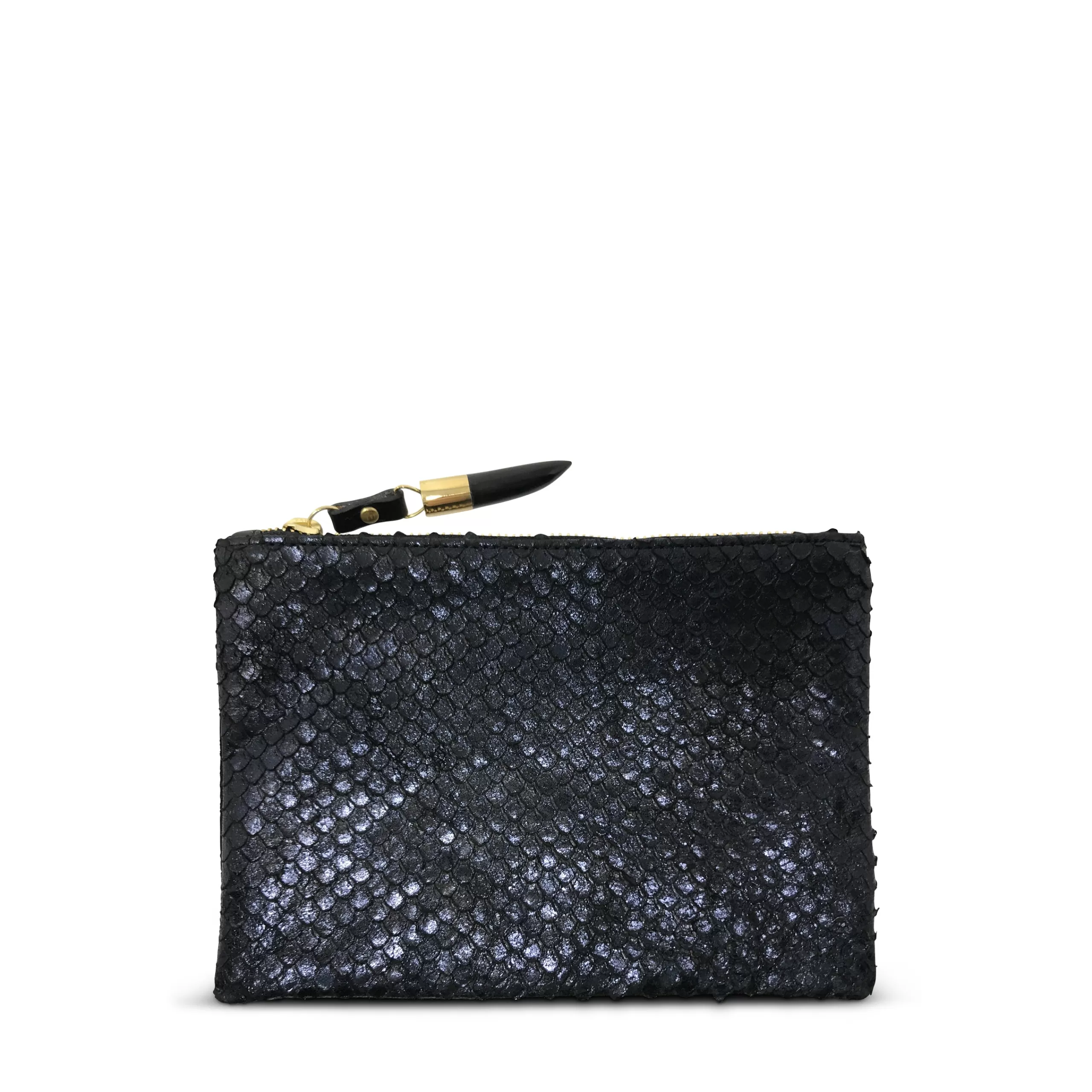 Kempton & Co Metallic Cobra Midnight Small Pouch | Pouches & Clutches