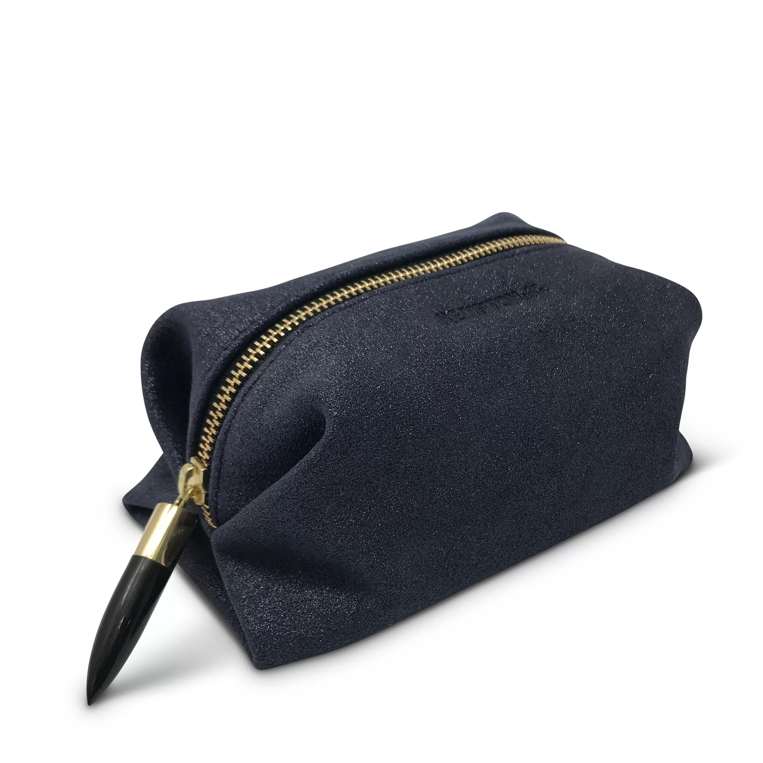 Kempton & Co Metallic Grit Navy Cosmetic Case | Pouches & Clutches