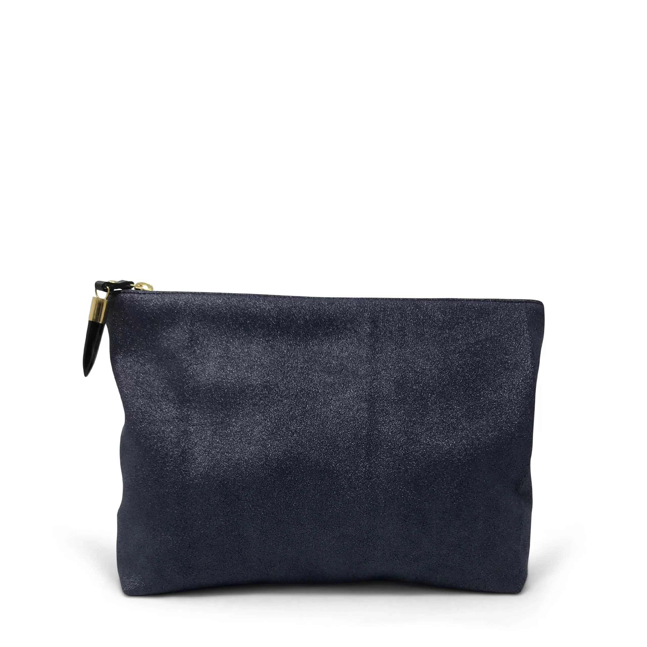 Kempton & Co Metallic Grit Navy Medium Pouch | Pouches & Clutches