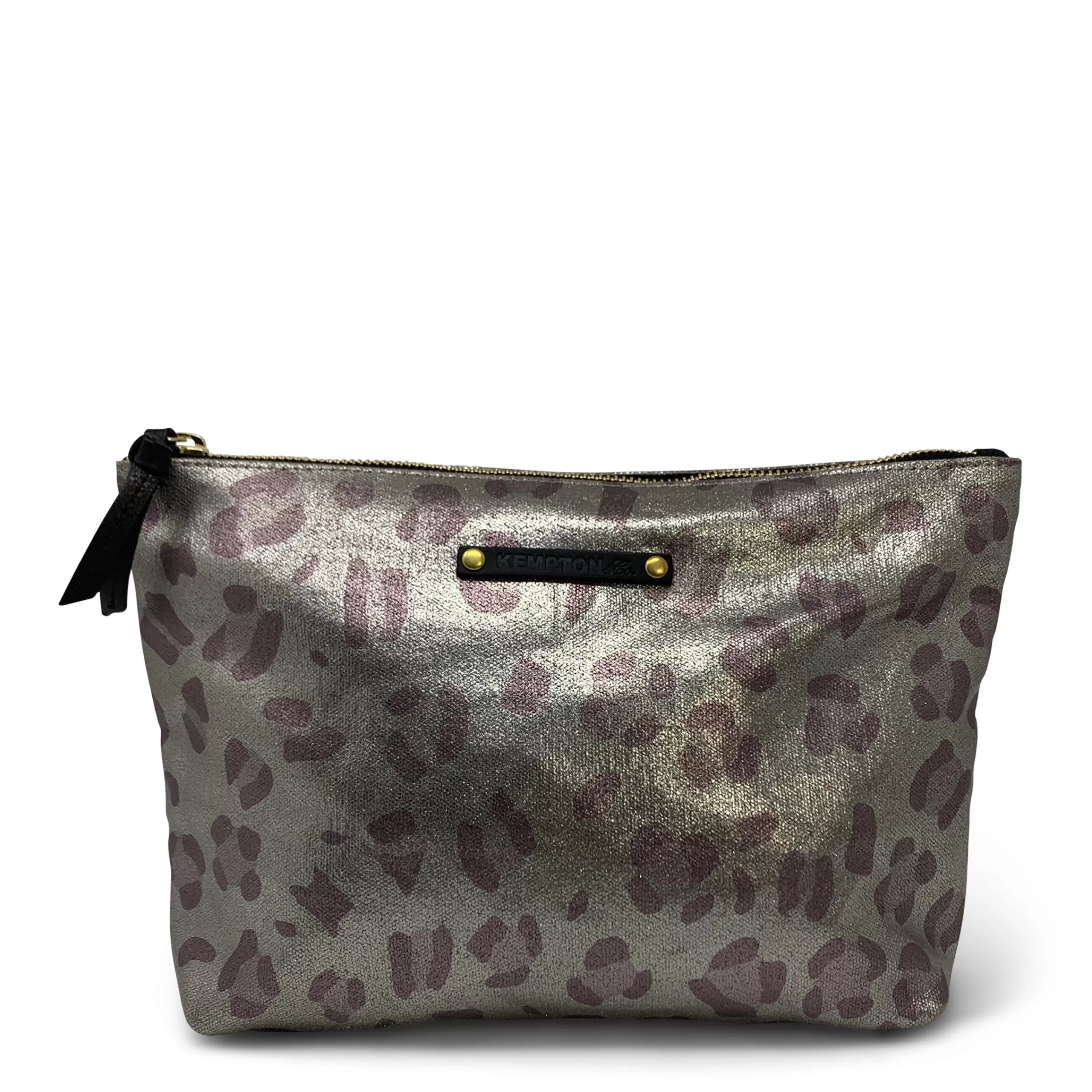 Kempton & Co Metallic Leopard Canvas Pouch | Canvas Pouches