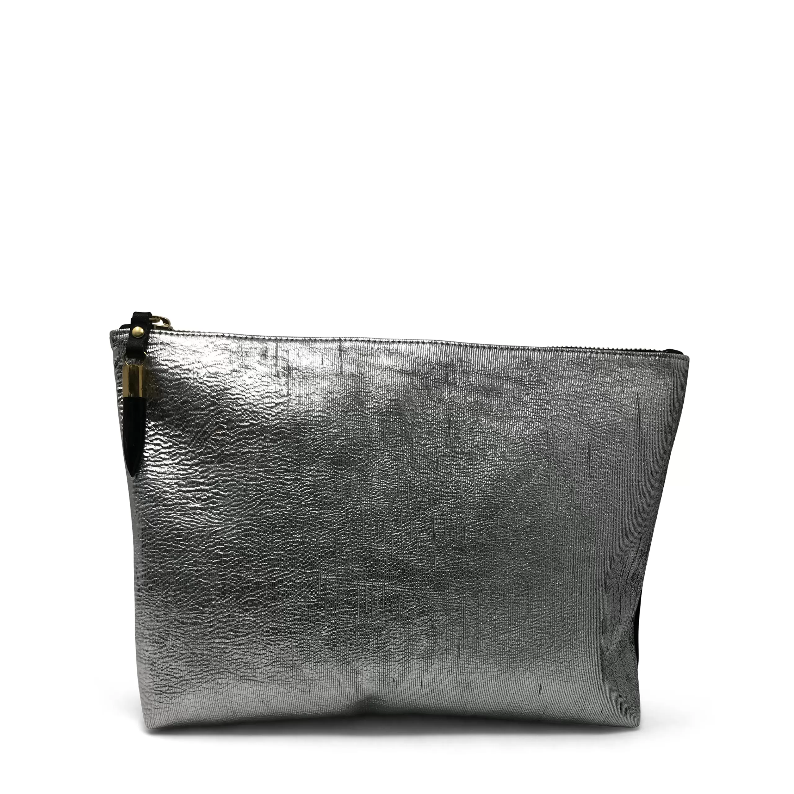 Kempton & Co Metallic Rain Silver Medium Pouch | Pouches & Clutches