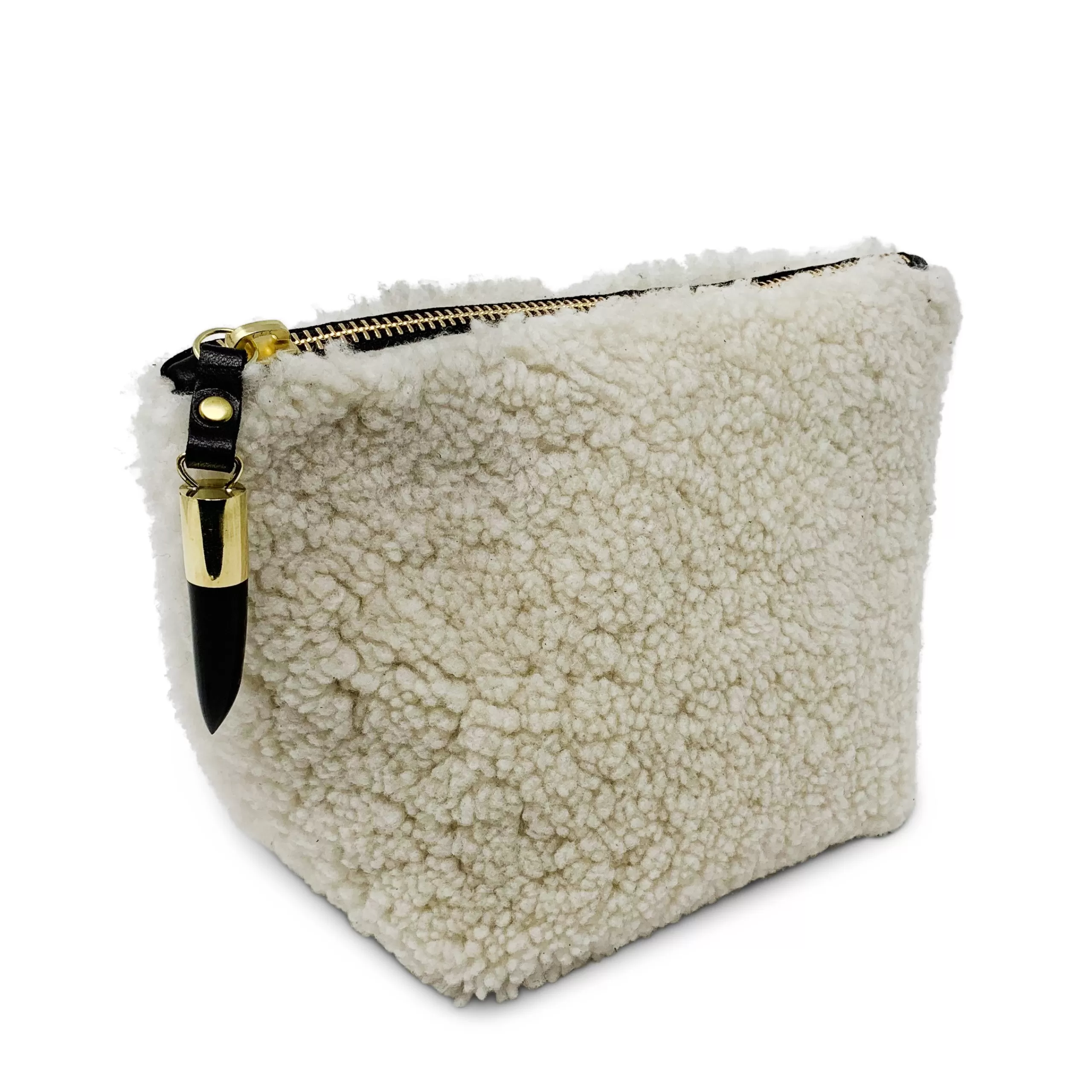 Kempton & Co Natural Shearling Makeup Bag | Cosmetic & Make Up Bags