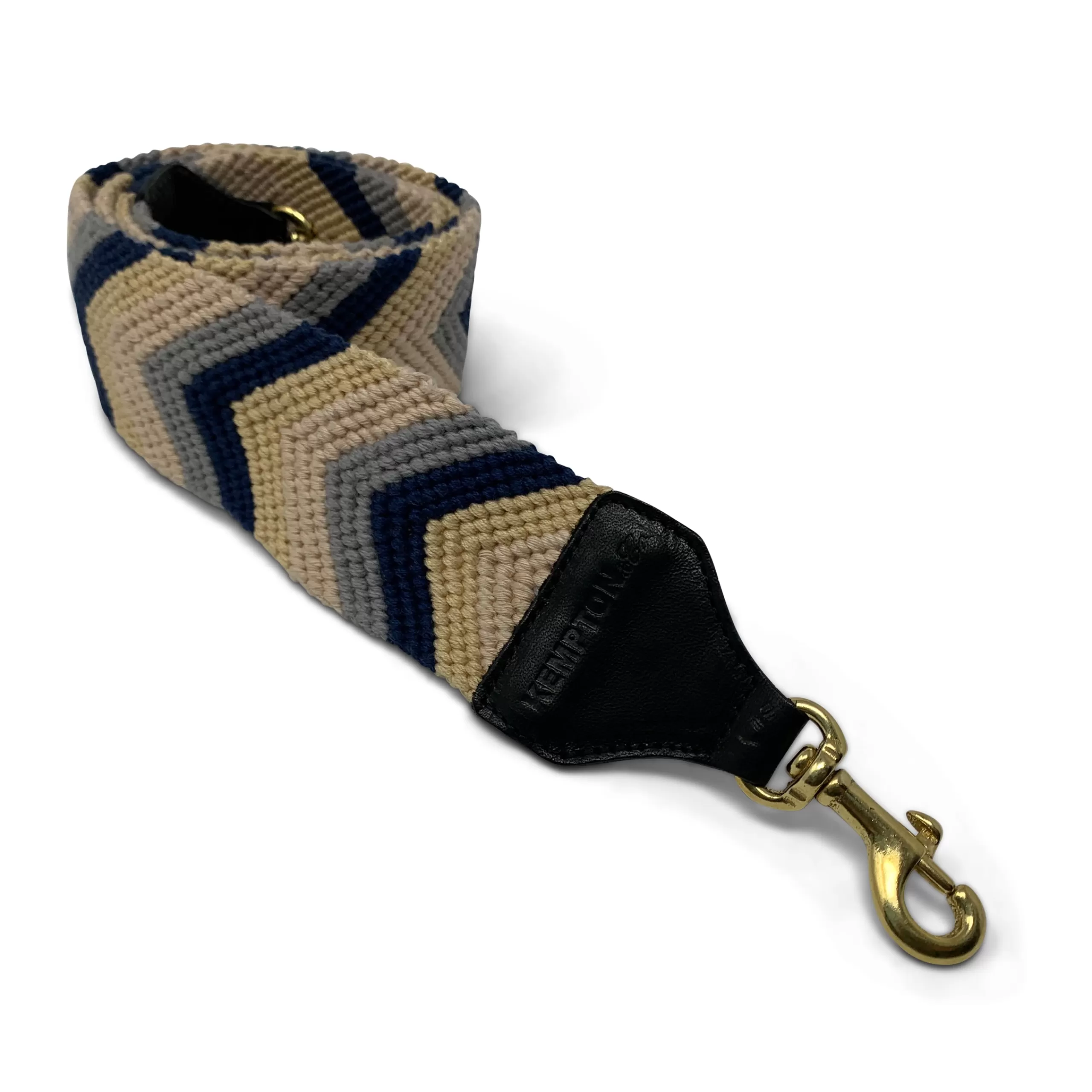 Kempton & Co Navy And Wheat Combo Chevron Strap | Bag Straps