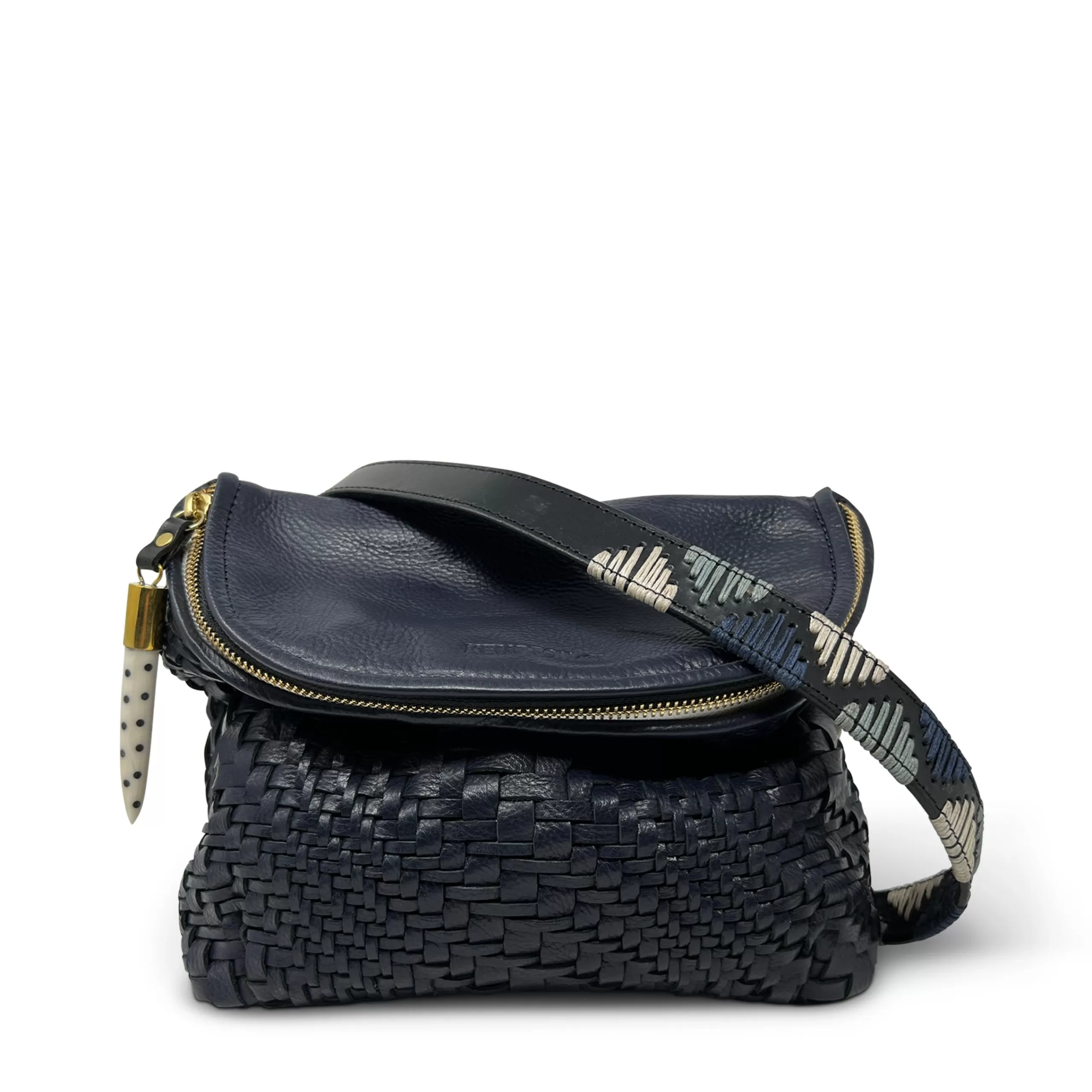 Kempton & Co Navy Vari Weave Mini Windbourne | Crossbody