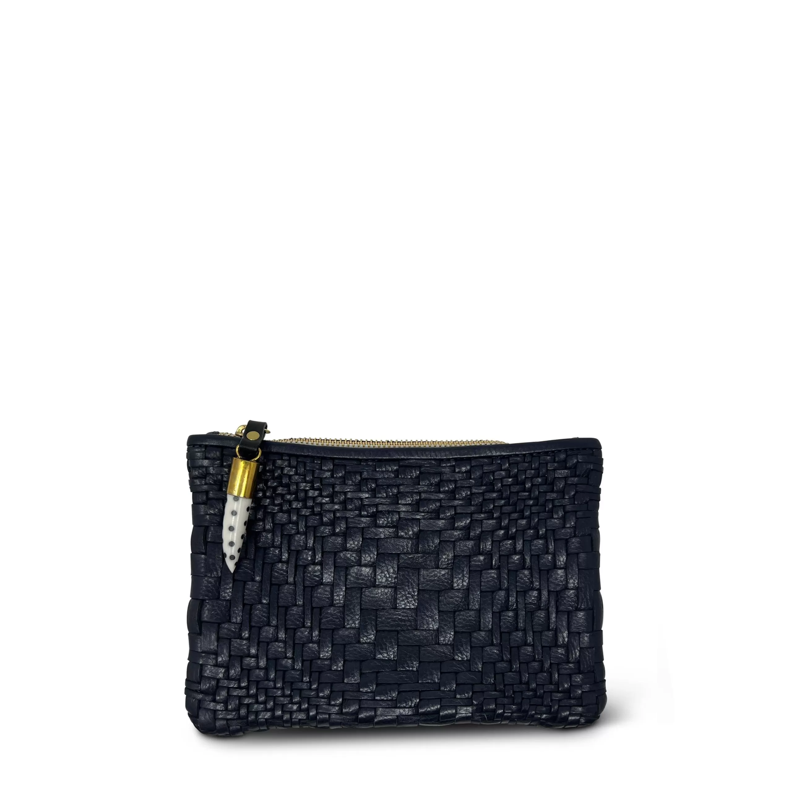 Kempton & Co Navy Vari Weave Small Pouch | Pouches & Clutches