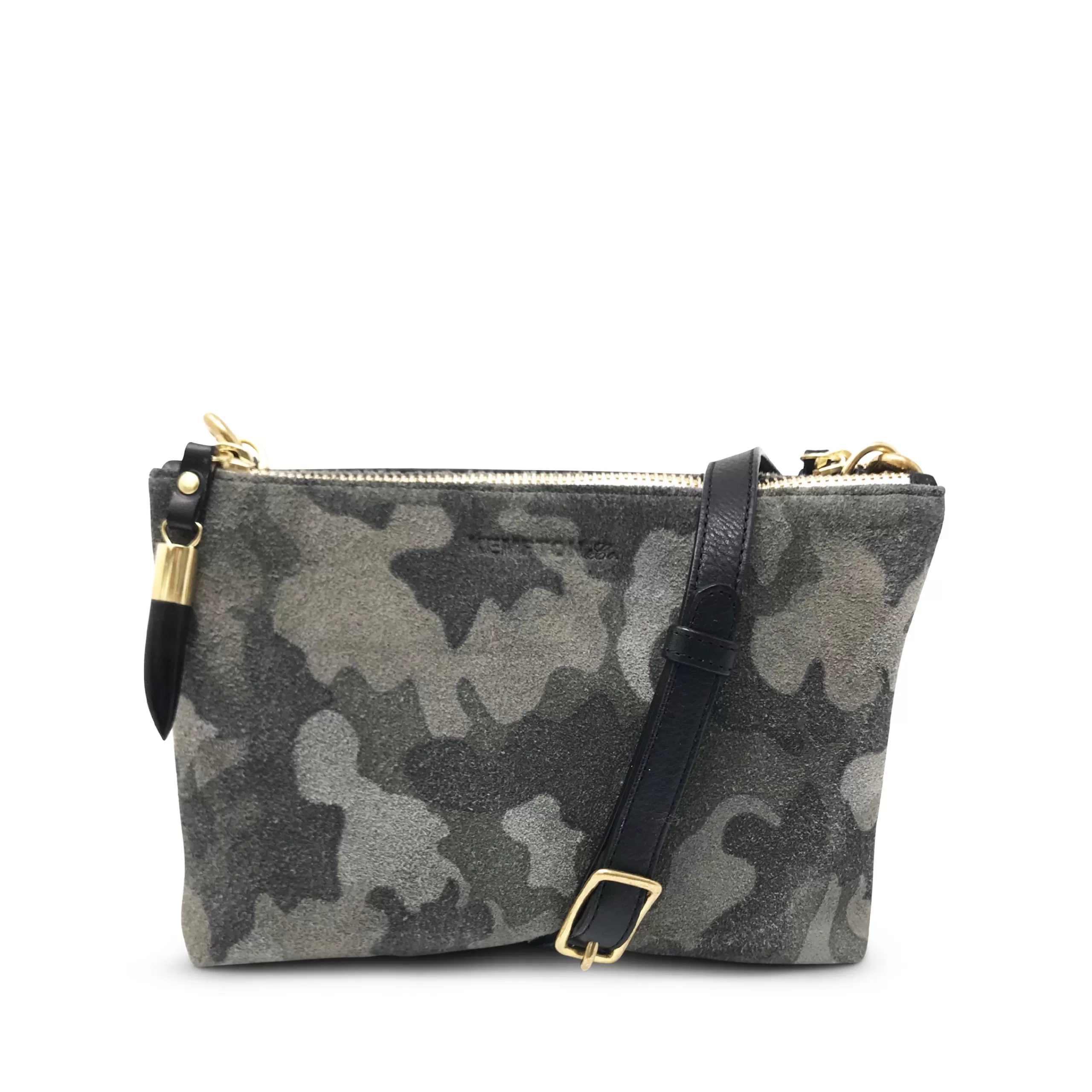 Kempton & Co Nottingham Double Zip Crossbody - Camo Suede | Small Bags