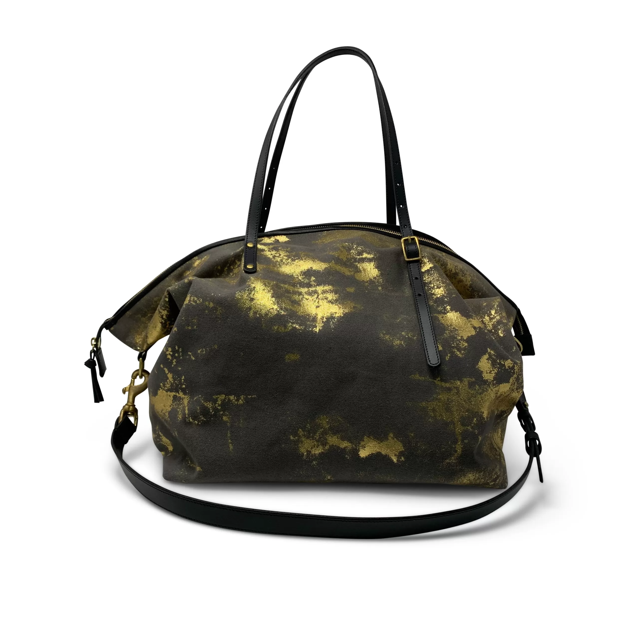 Kempton & Co Olive And Gold Splatter Canvas Crossbody | Canvas Bags