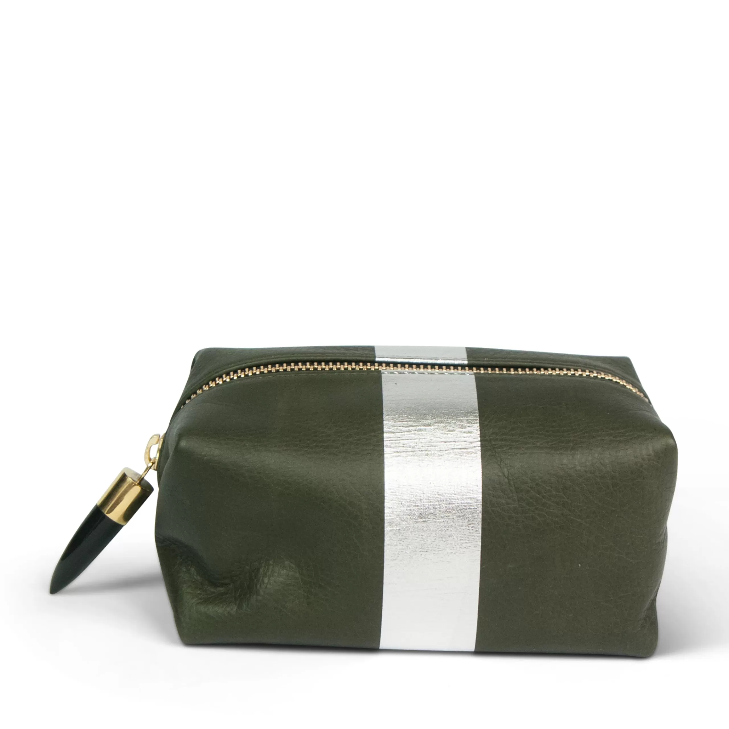 Kempton & Co Olive And Silver Cosmetic Case | Cosmetic Cases