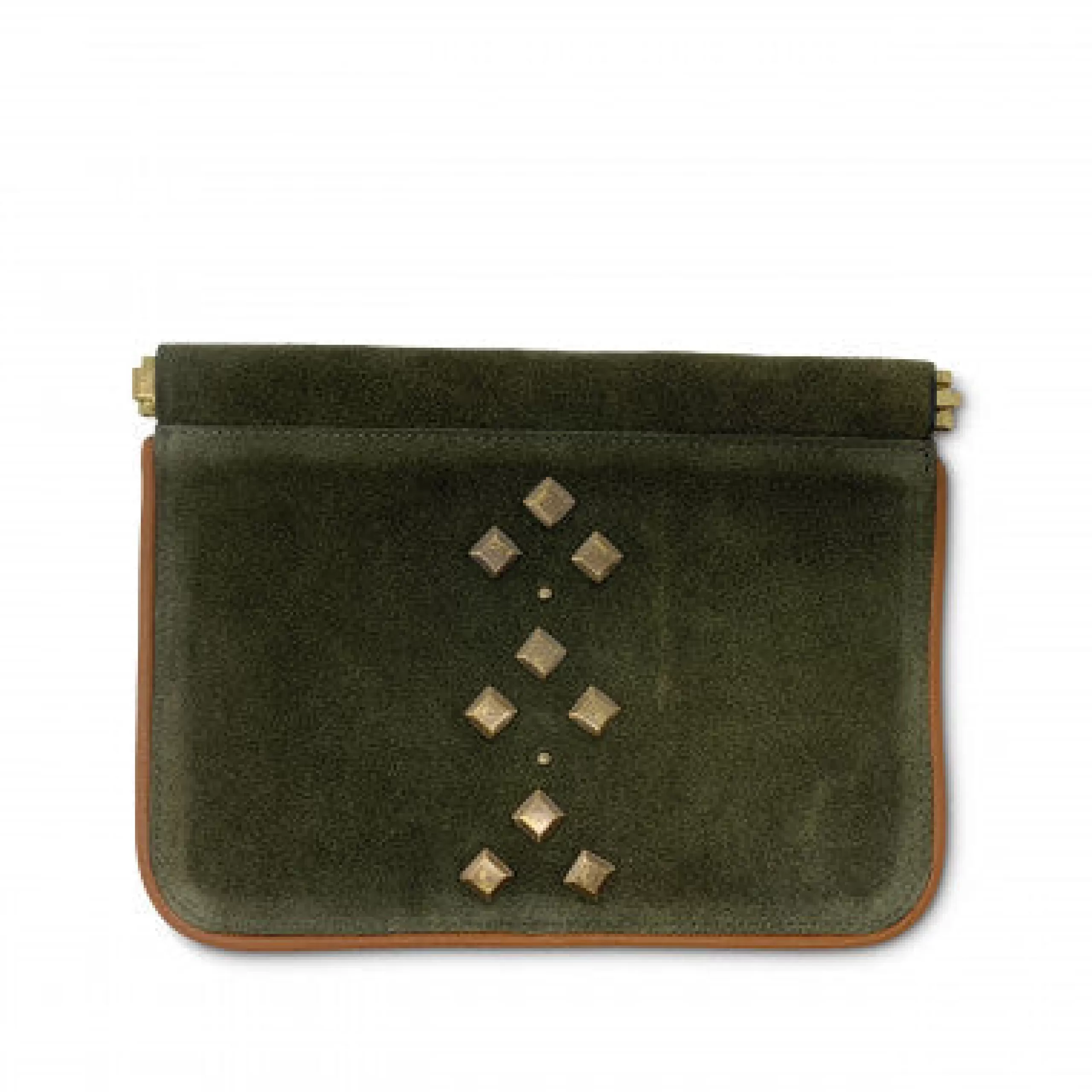 Kempton & Co Olive Suede Snap Pouch | Pouches & Clutches